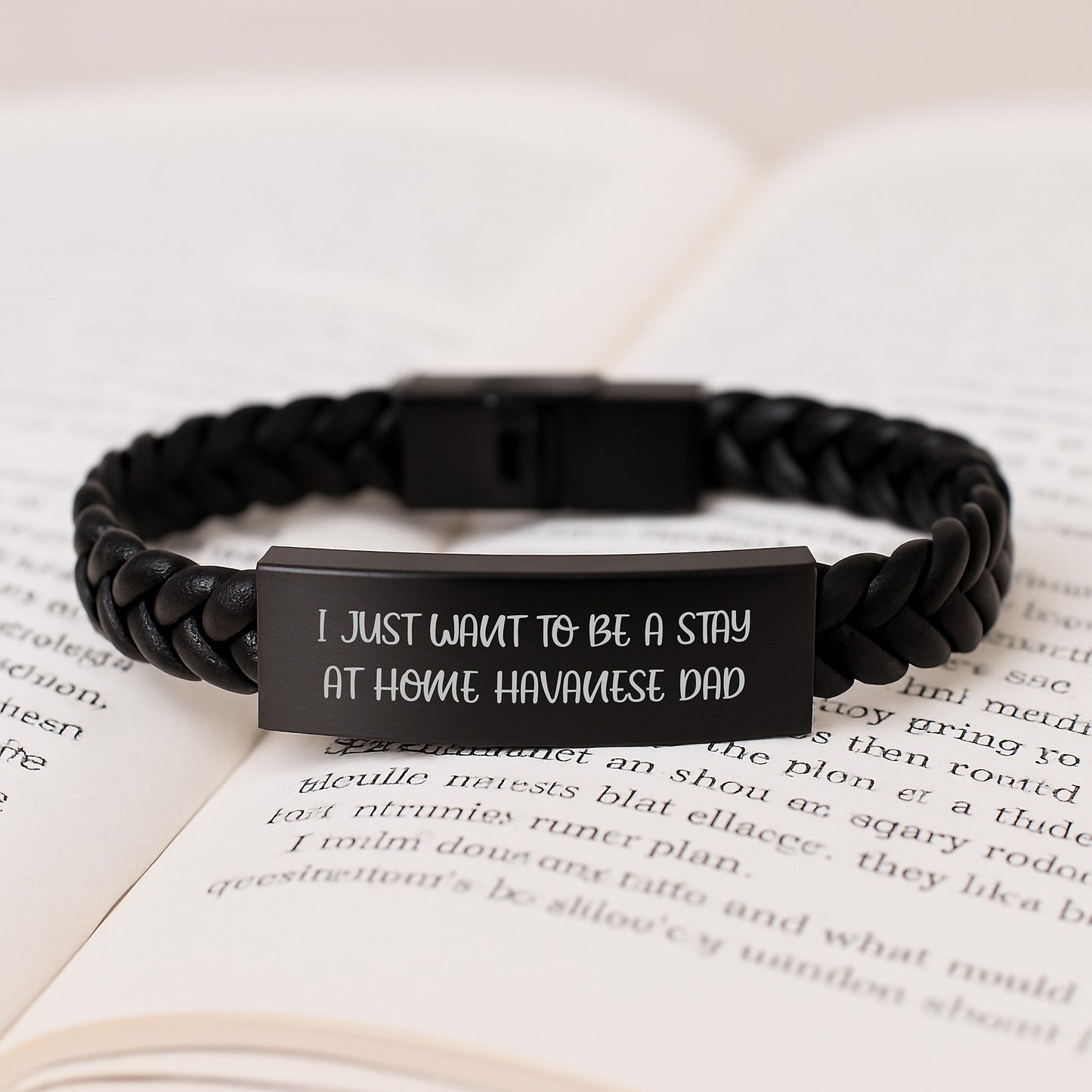 Havanese Dog Lover Gifts - I Just Want To Be A Stay At Home Dad - Interlaced Leather Bracelet for Men - Graduation Unique Gifts from Dad - Gifts for Havanese Dog Enthusiasts - Image 3