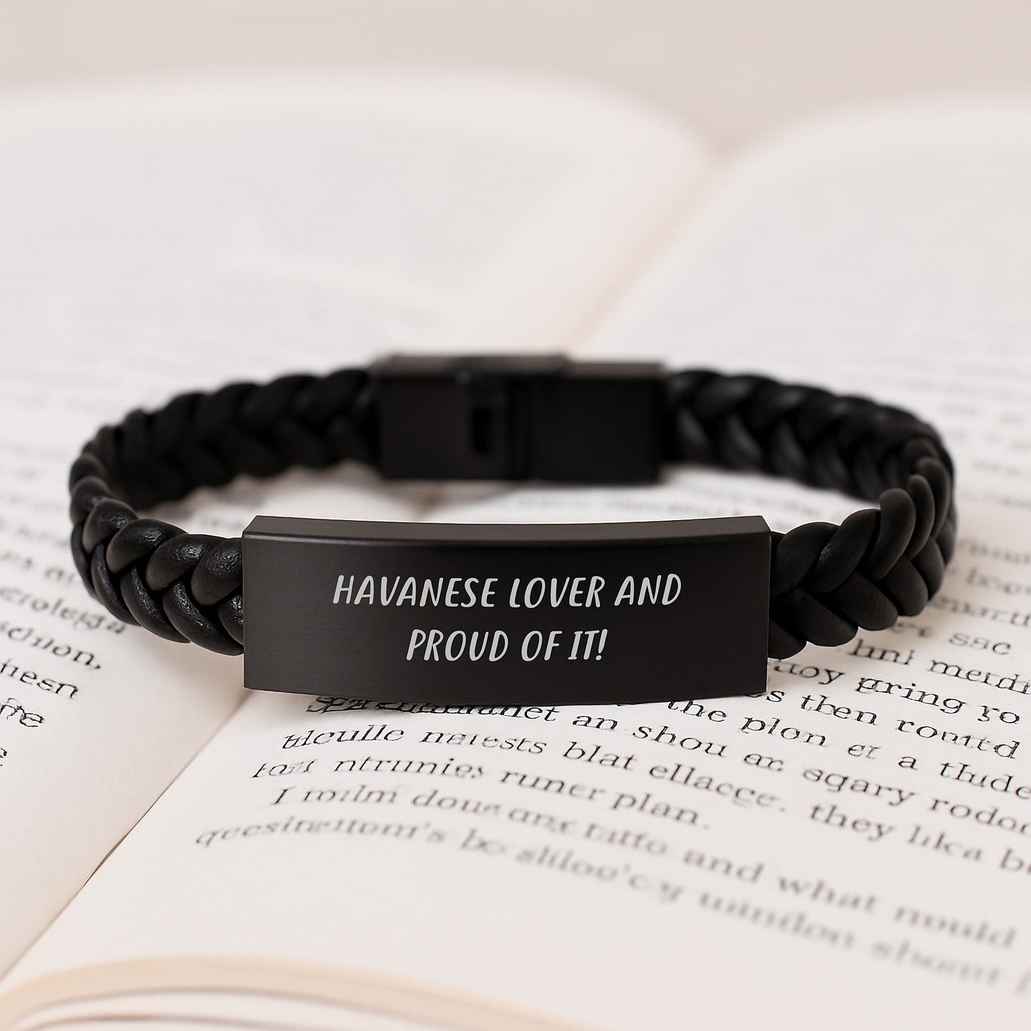 Havanese Dog Lover Gifts, Funny Interlaced Leather Bracelet, Birthday Unique Gifts from Friends to Havanese Dog Owners, Havanese Dog Accessories - Image 3