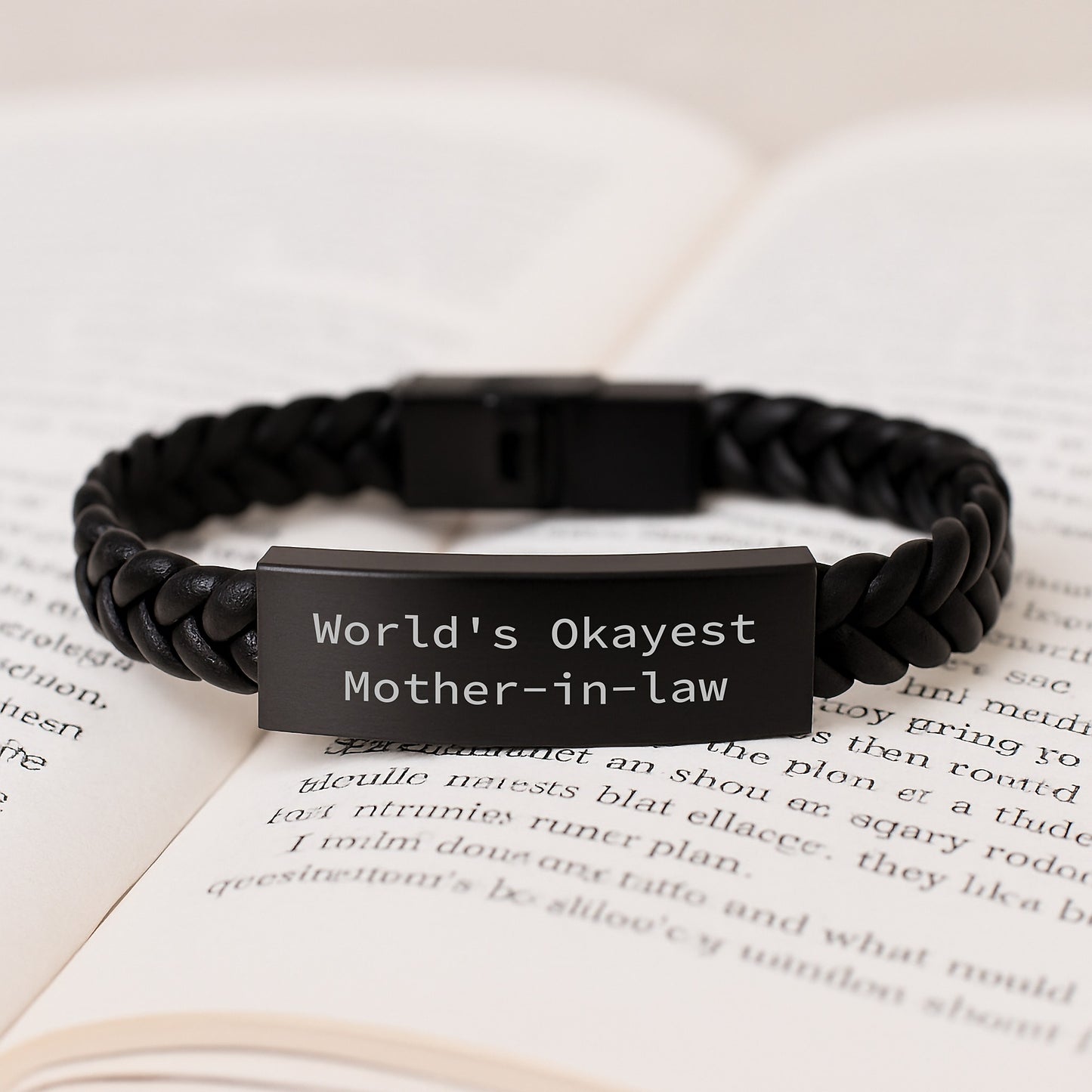 Funny Mom-in-law Gifts, World's Okayest Mom Quote Interlaced Leather Bracelet for Women, Gifts from Family, Unique Graduation Unique Gifts for Mom-in-law - Image 3