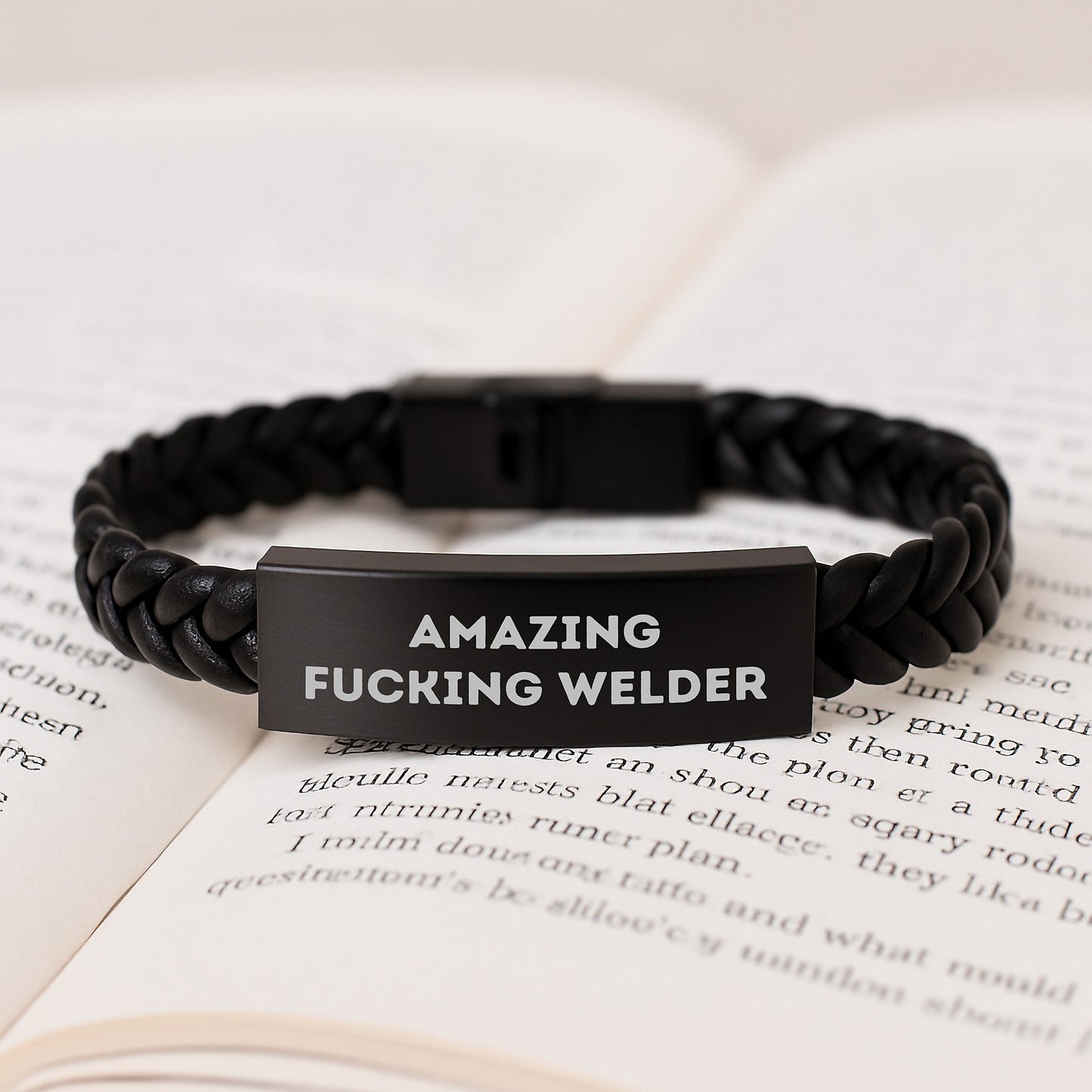 Funny Welder Gifts from Men to Welder Friends - Amazing Interlaced Leather Bracelet for Graduation Unique Gifts - Image 3
