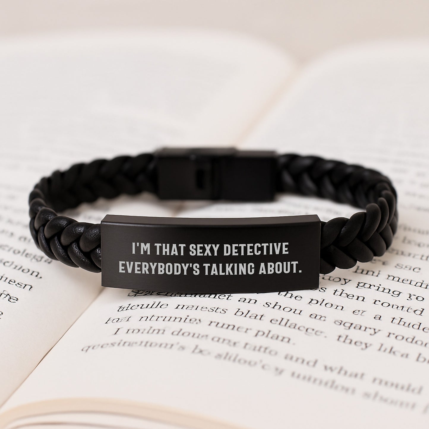 Sexy Detective Gifts, I'm That Sexy Detective Everybody's Talking About., Interlaced Leather Bracelet for Men, Unique Graduation Gifts from Friends, Coworkers, or Family - Image 3