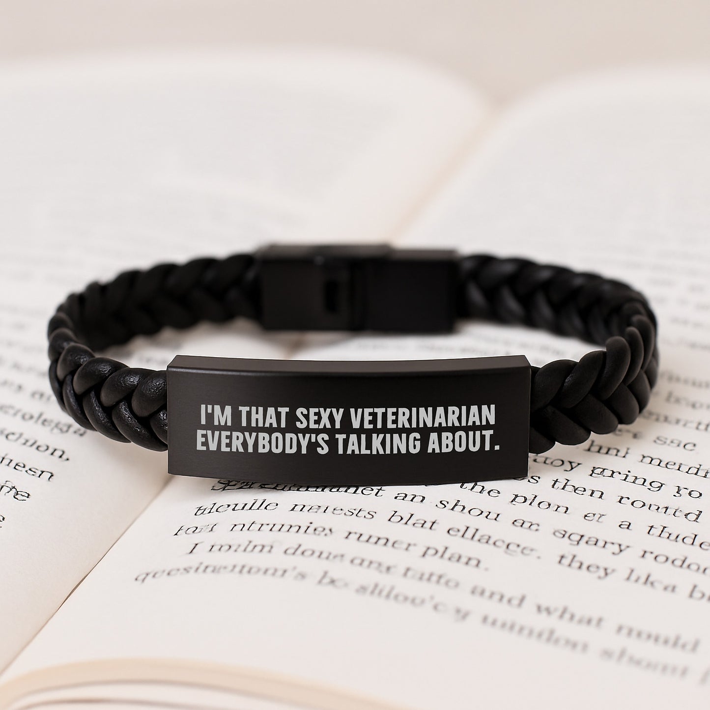 Veterinarian Gifts for Men from Sexy Veterinarian, I'm That Sexy Veterinarian Everybody's Talking About. Interlaced Leather Bracelet, Graduation Unique Gifts for Friends and Family - Image 3