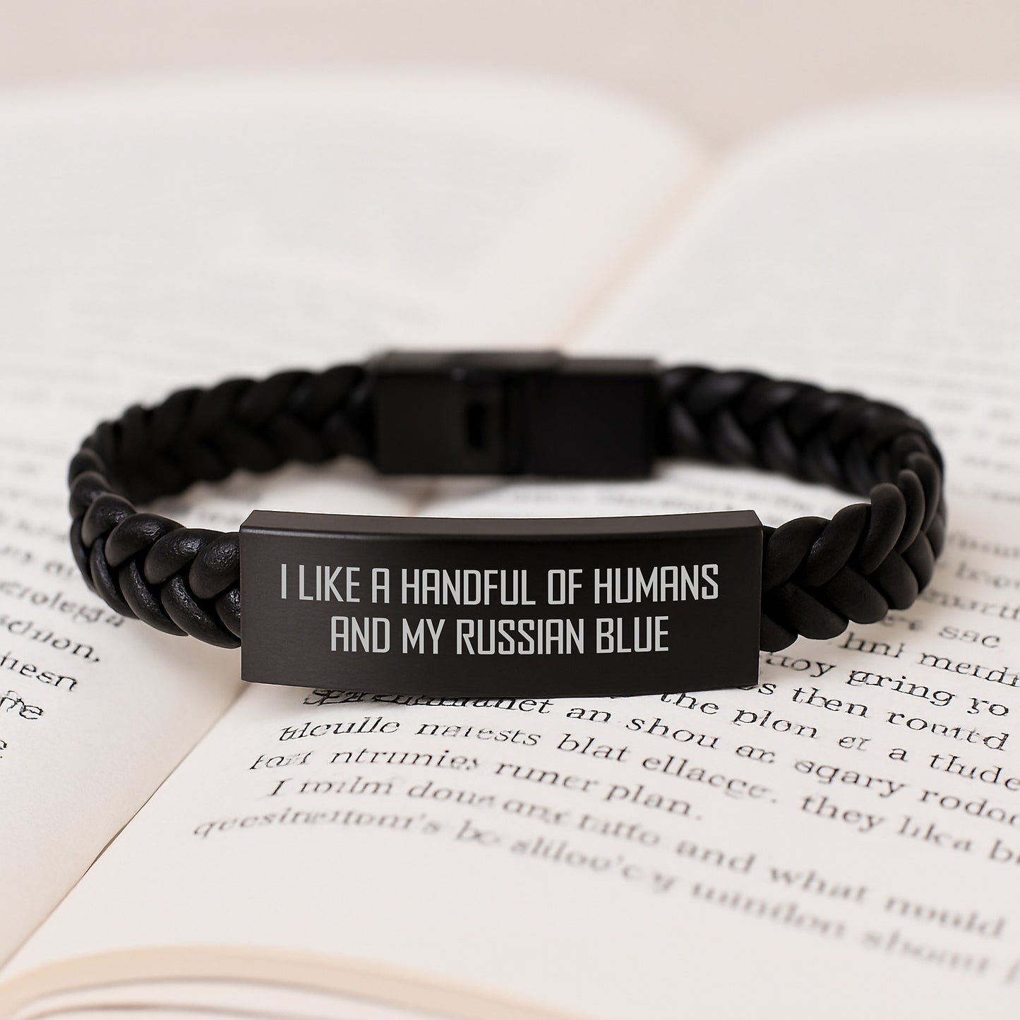 Russian Blue Cat Lovers Funny Interlaced Leather Bracelet Gifts from Friends for Birthday - Image 3