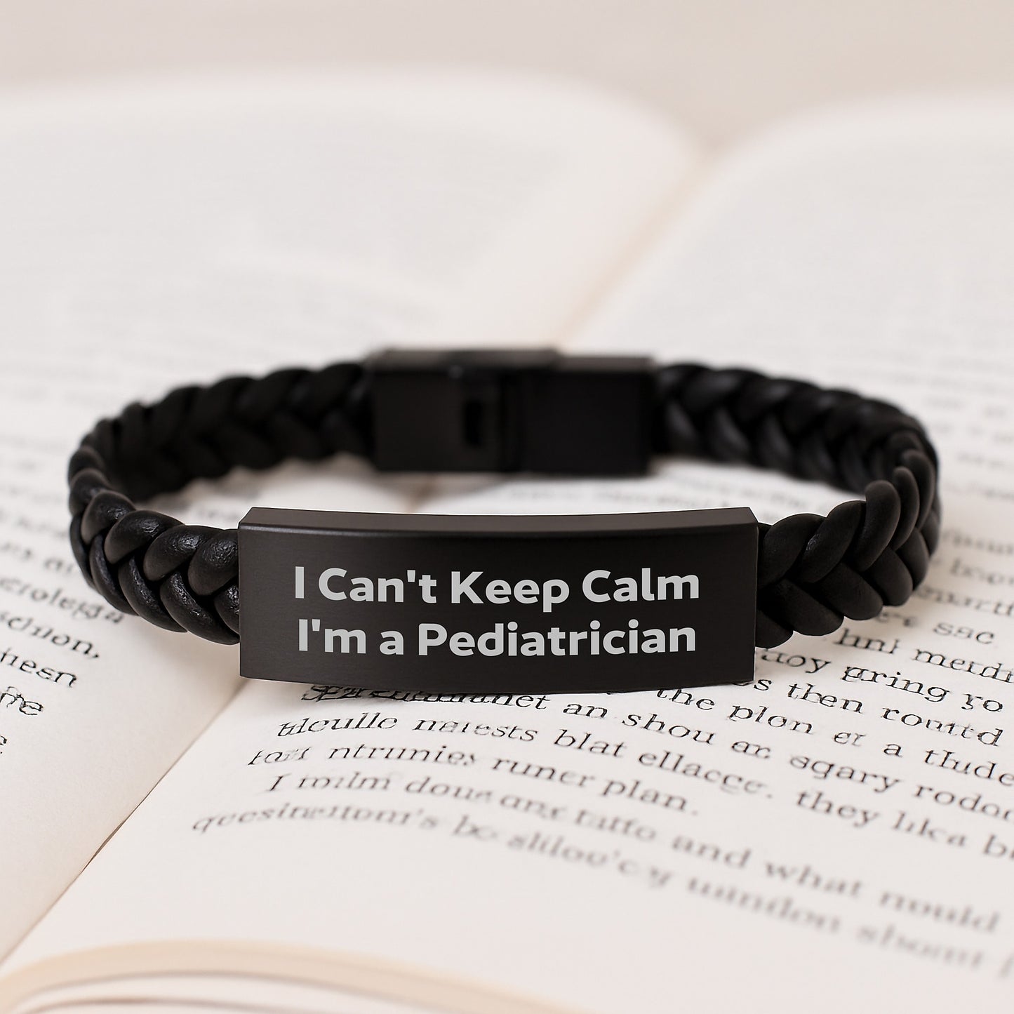 Funny Pediatrician Gifts - I Can't Keep Calm I'm A Pediatrician Interlaced Leather Bracelet for Men, Women, Family, Friends, Coworkers, Graduation Unique Gifts - Image 3