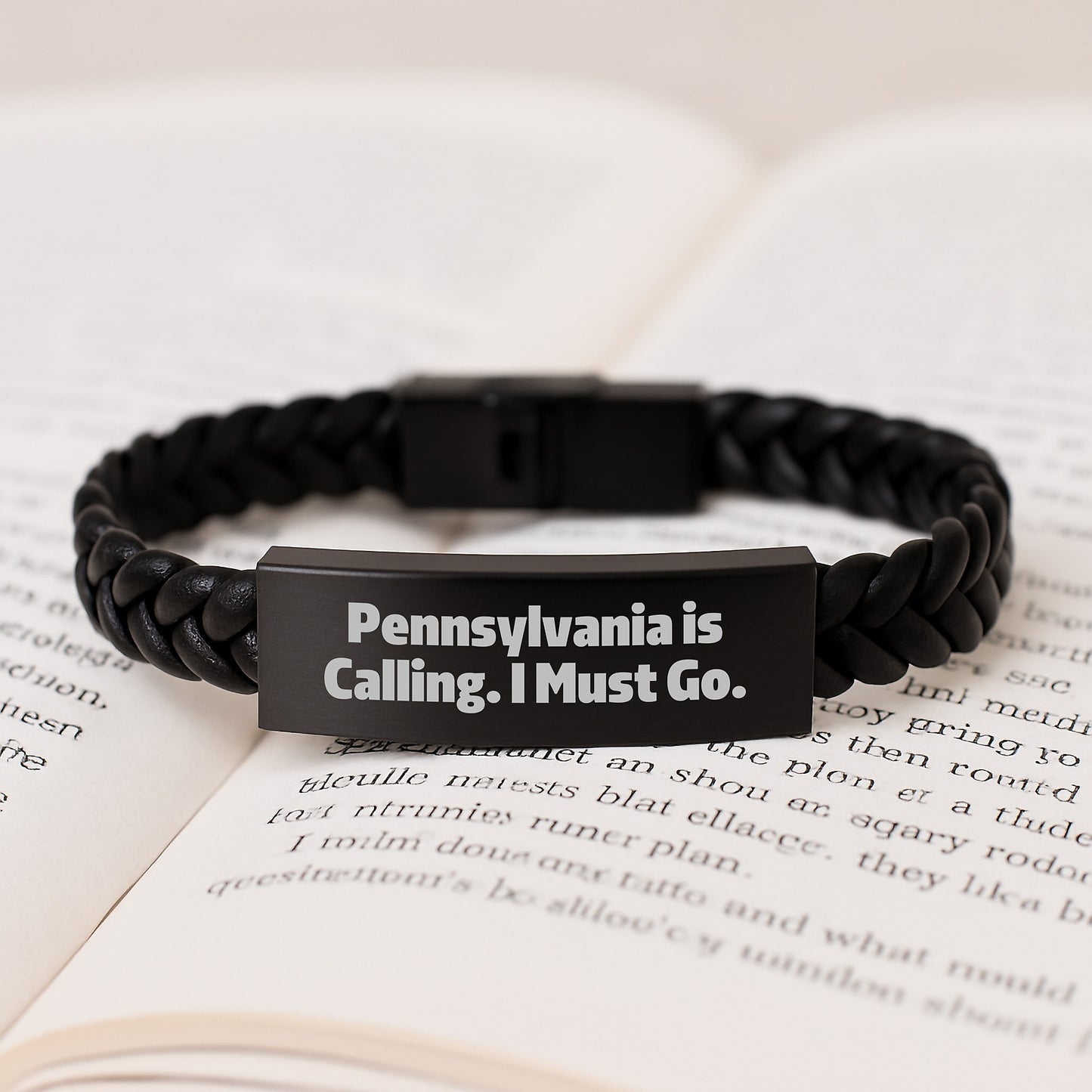 Pennsylvania Calling Gifts from Friends, Inspirational Interlaced Leather Bracelet for Pennsylvania Men, Women, Birthday Unique Gifts - Image 3