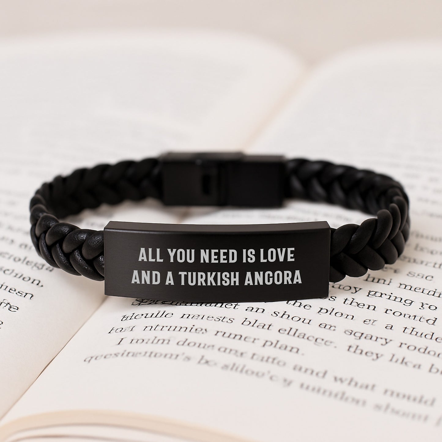Turkish Angora Cat Lovers Gifts, Interlaced Leather Bracelet, All You Need Is Love - Gifts from Friends, Family, Coworkers for Turkish Angora Cat, Men, Women, Birthday Unique Gifts - Image 3