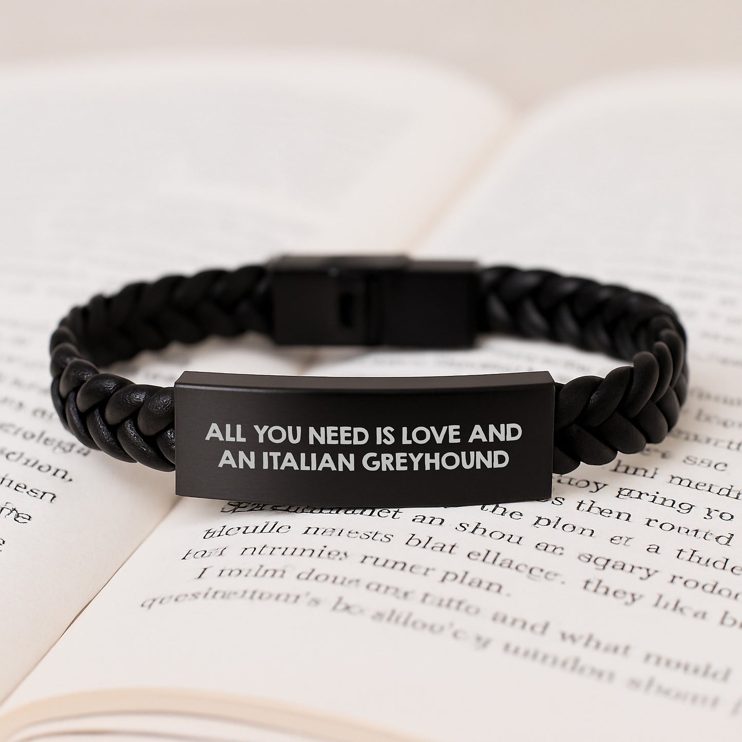 Italian Greyhound Dog Lover's Unique Gift, Interlaced Leather Bracelet, All You Need Is Love And An Italian Greyhound, Birthday Unique Gifts from Family to Italian Greyhound Dog Owners - Image 3