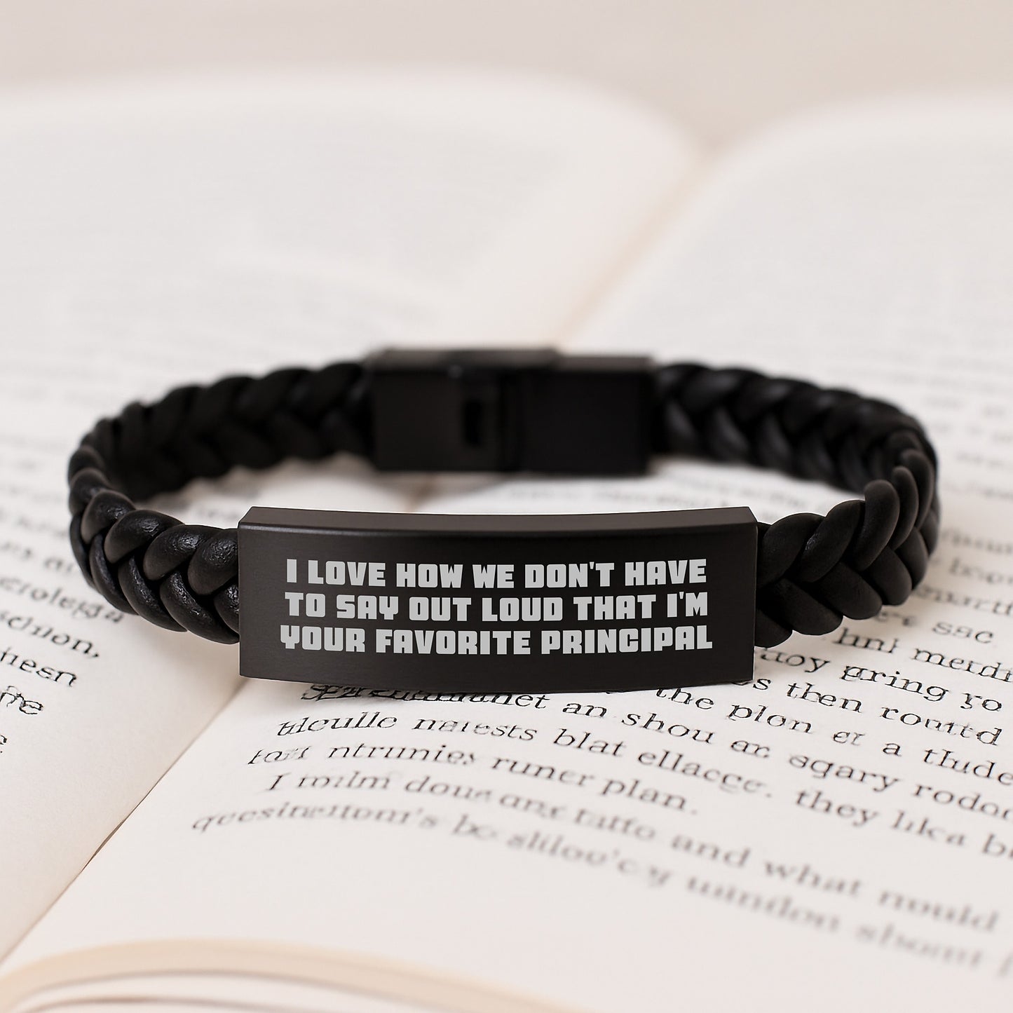 Funny Principal Gifts I Love How We Don't Have To Say Out Loud That I'm Your Favorite Principal Interlaced Leather Bracelet for Graduation Unique Gifts from Friends - Image 3