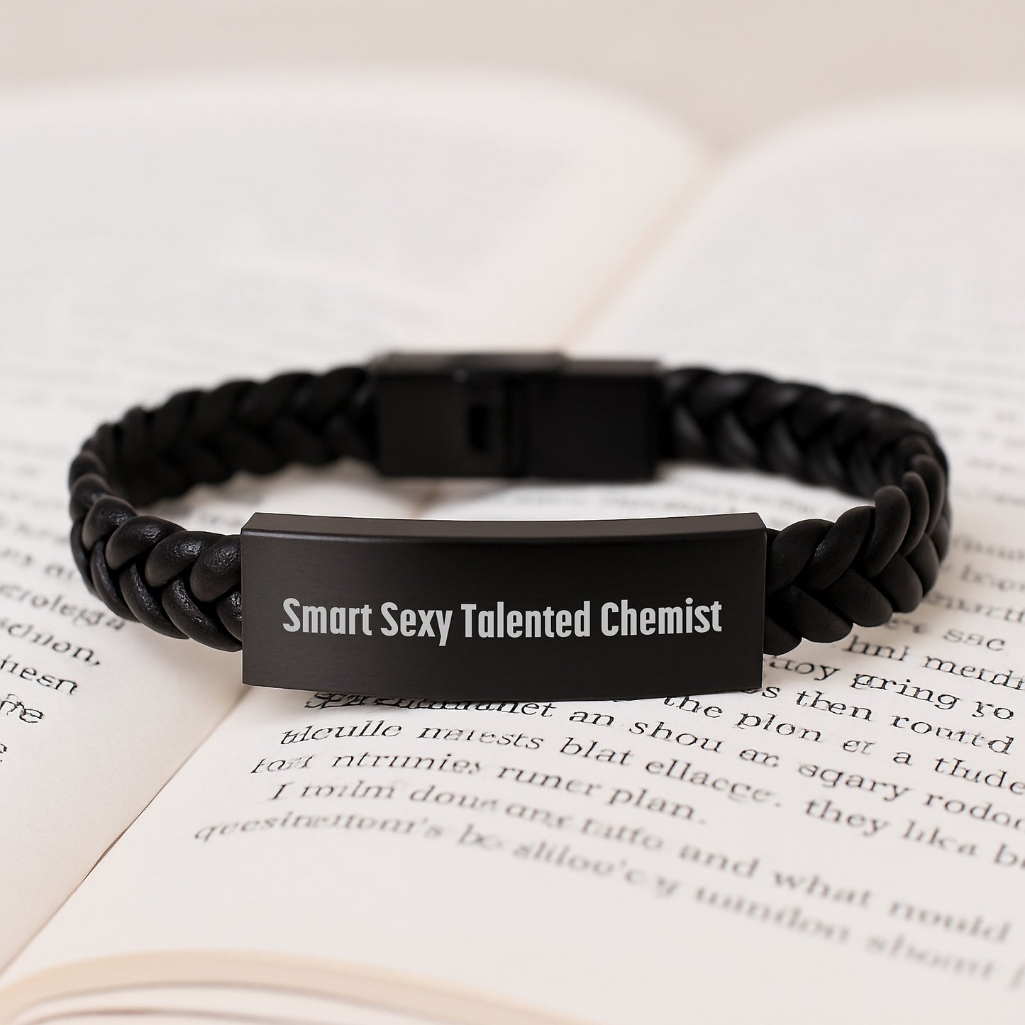 Smart Sexy Talented Chemist Birthday Unique Gift Ideas for Men Women Friends Coworkers Family - Interlaced Leather Bracelet with Stainless Steel and PU Leather - Image 3