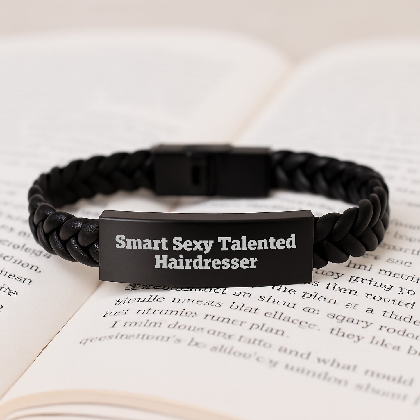 Smart Sexy Talented Hairdresser Gifts from Friends, Women to Hairdresser on Birthday Unique Interlaced Leather Bracelets - Image 3