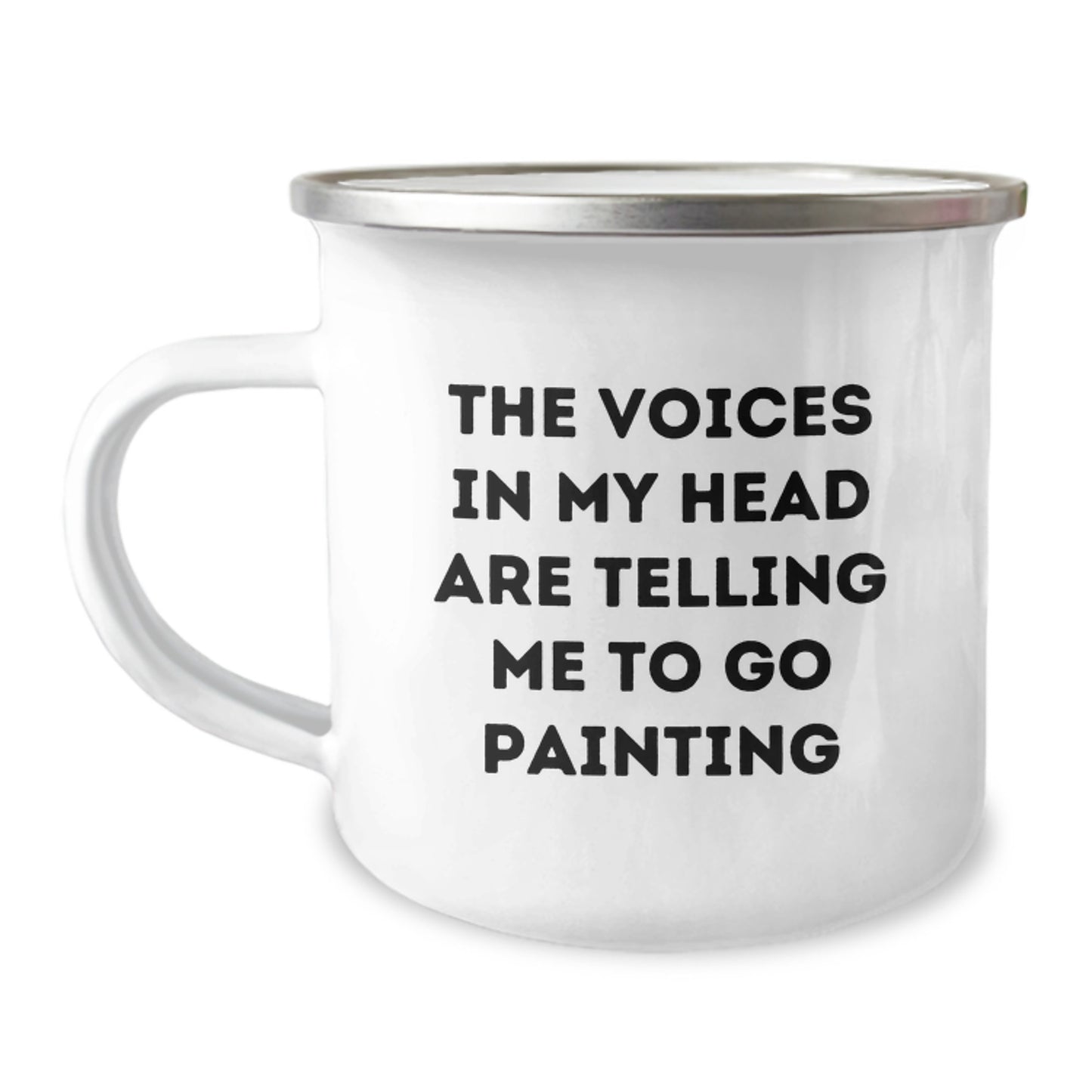 Funny Painting Gifts for Him or Her, Graduation Unique Gifts from Friends to Family, The Voices In My Head Are Telling Me To Go Painting, Camping Mug for Painting Enthusiasts - Image 1