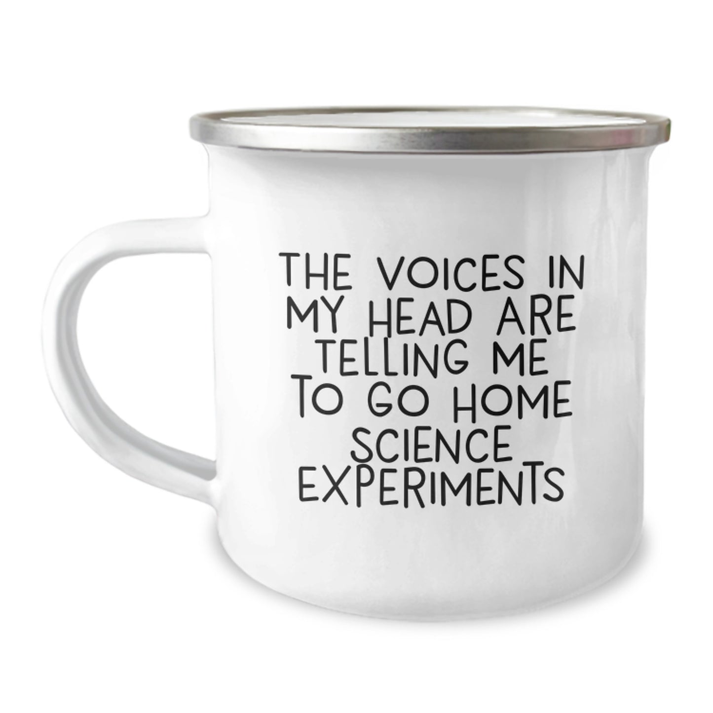 Funny Home Science Experiments Gifts for Men - Home Science Experiments Enthusiast Camping Mug, The Voices In My Head Are Telling Me To Go, Graduation Unique Gifts from Family - Image 1
