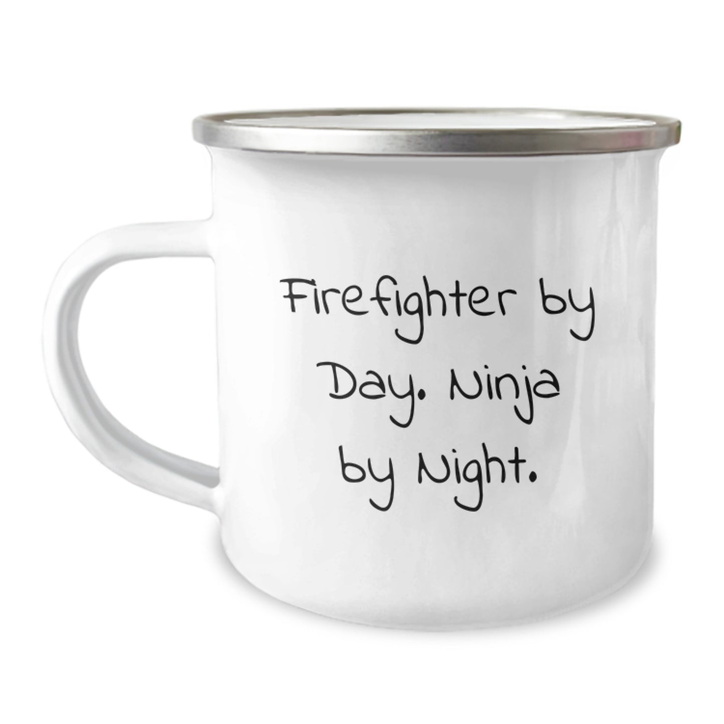 Firefighter Gifts from Men, Funny Camping Mug for Graduation, 'Firefighter By Day. Ninja By Night.' Quote - Image 1