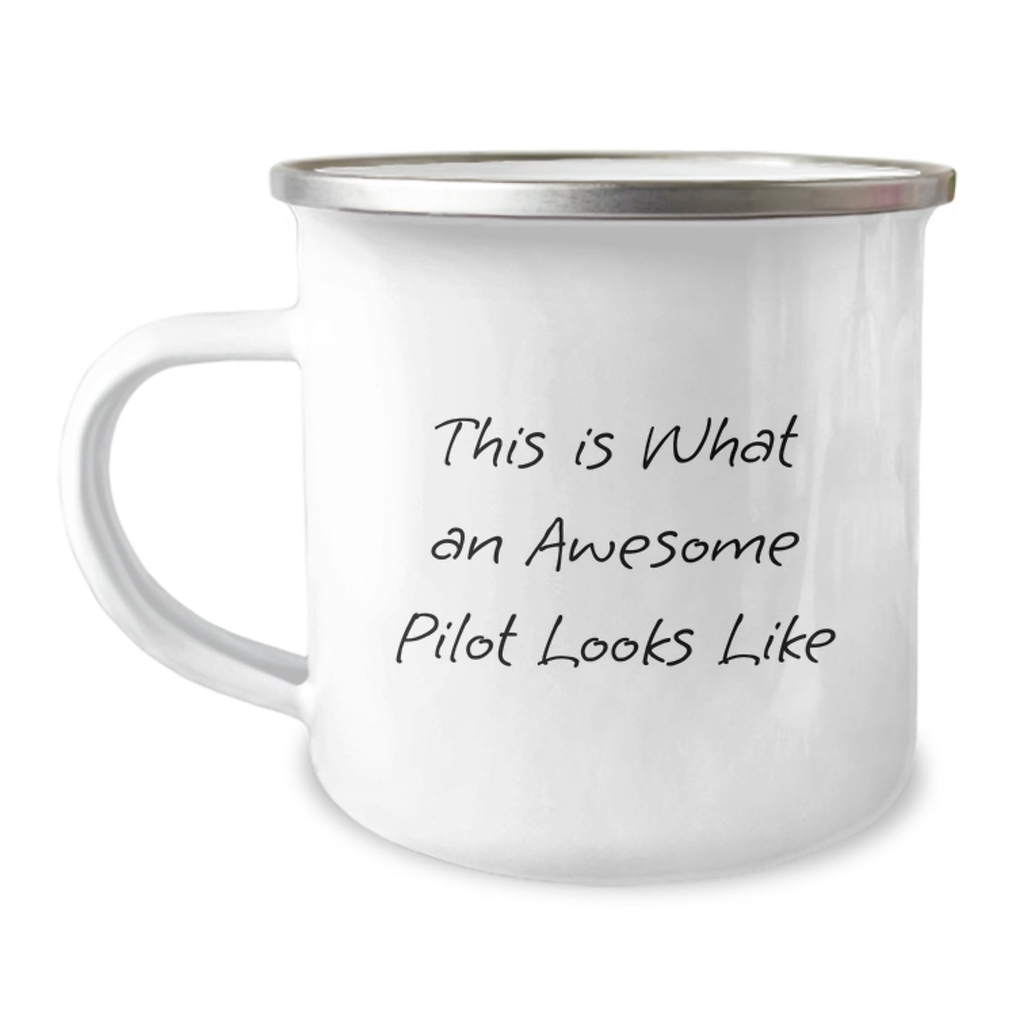 Funny Pilot Gifts from Friends, Unique Camping Mug for Graduation, 'This Is What An Awesome Pilot Looks Like' Quote - Image 1