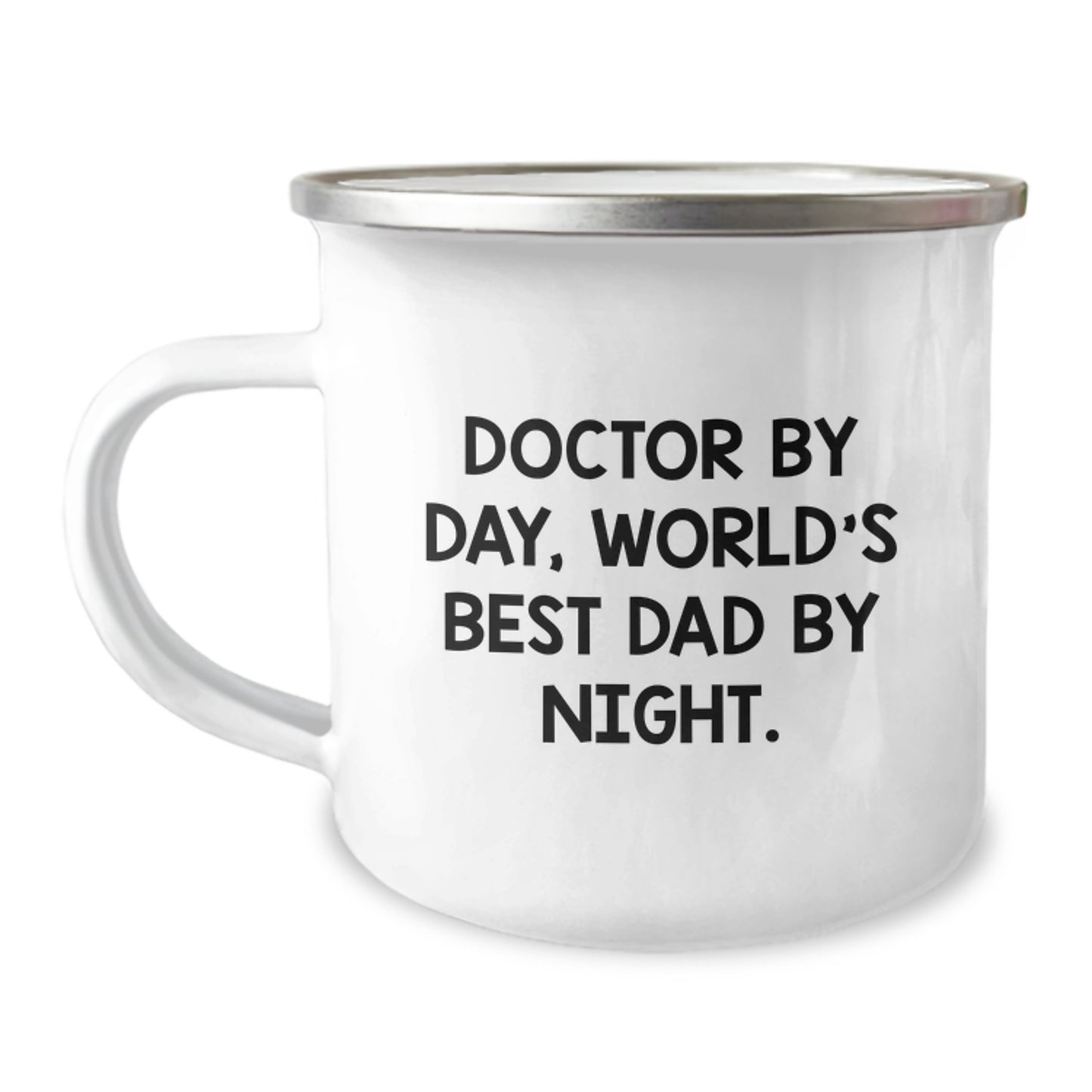 Funny Doctor Gifts for Graduation - Camping Mug, 'Doctor By Day, World's Best Dad By Night.' - Gifts from Family to Doctor - Image 1