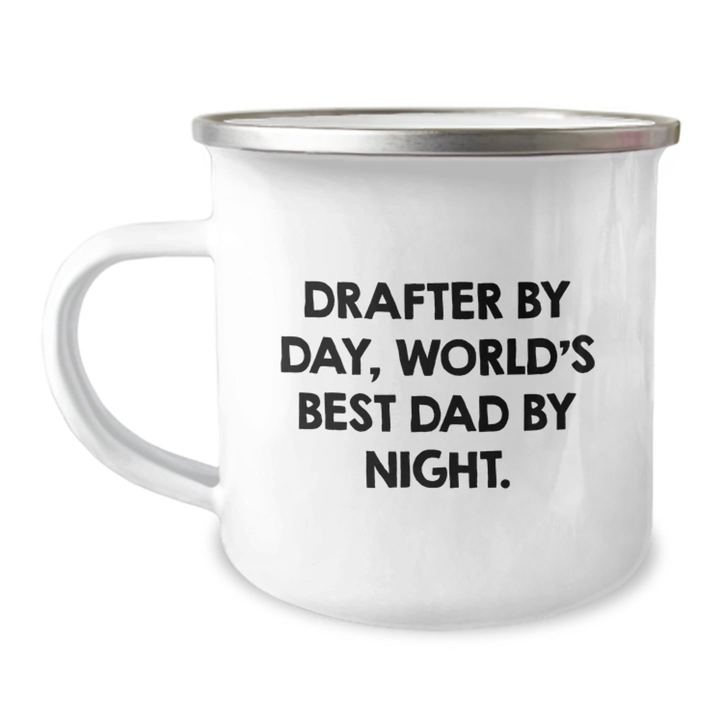Drafter Gifts, Funny Quote, Camping Mug for World's Best Dad, 12 oz Stainless Steel - Image 1