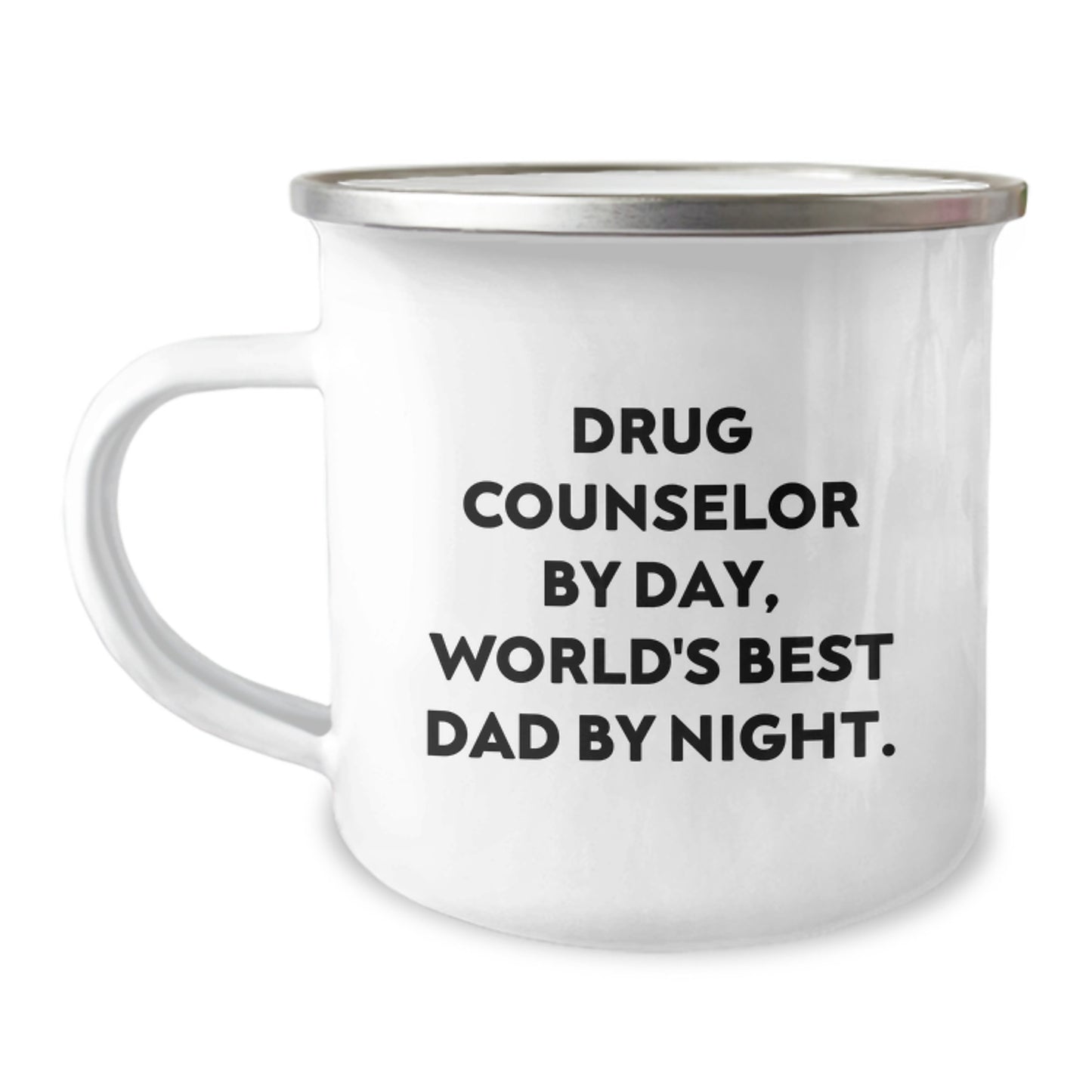 Funny Drug Counselor Gifts for Him, Camping Mug with Quote 'Drug Counselor By Day, World's Best Dad By Night.' from Friends to Family, Graduation Unique Gifts - Image 1