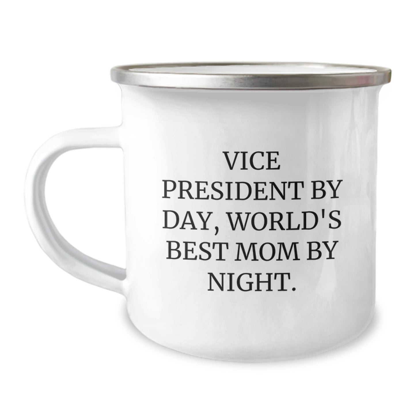 Vice President Gifts, Funny Camping Mug for World's Best Mom By Night, Graduation Unique Gifts from Friends, Family, Coworkers, 'By Day, World's Best Mom By Night' Quote - Image 1