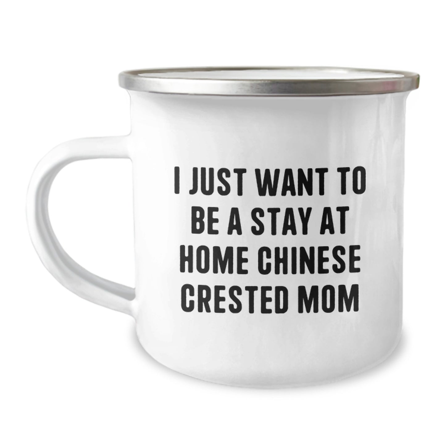 Chinese Crested Dog Lover's Funny Camping Mug, Gifts from Mom, Inspirational Quote for Birthday, Gifts for Chinese Crested Dog Enthusiasts, Stainless Steel with Enamel Finish, 12 oz - Image 1