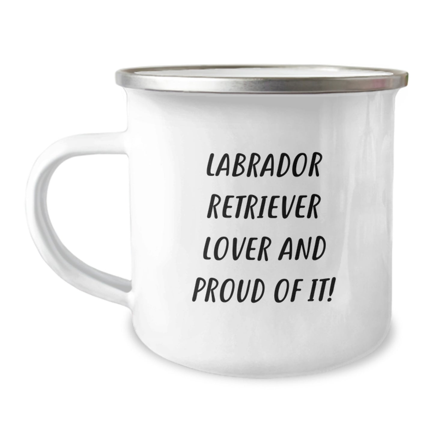 Labrador Retriever Dog Lovers Camping Mug Gifts from Friends for Birthday, Funny Quote 'Labrador Retriever Lover And Proud Of It!' - 12 oz Stainless Steel with Enamel Finish - Image 1