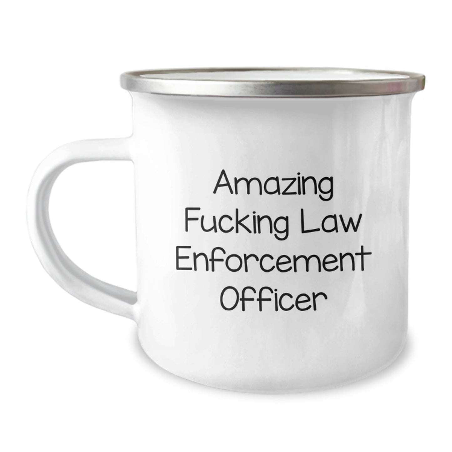 Funny Law Enforcement Officer Gifts - 'Amazing F--king Law Enforcement Officer' Camping Mug for Graduation - Gifts from Family to Law Enforcement Officer - Image 1