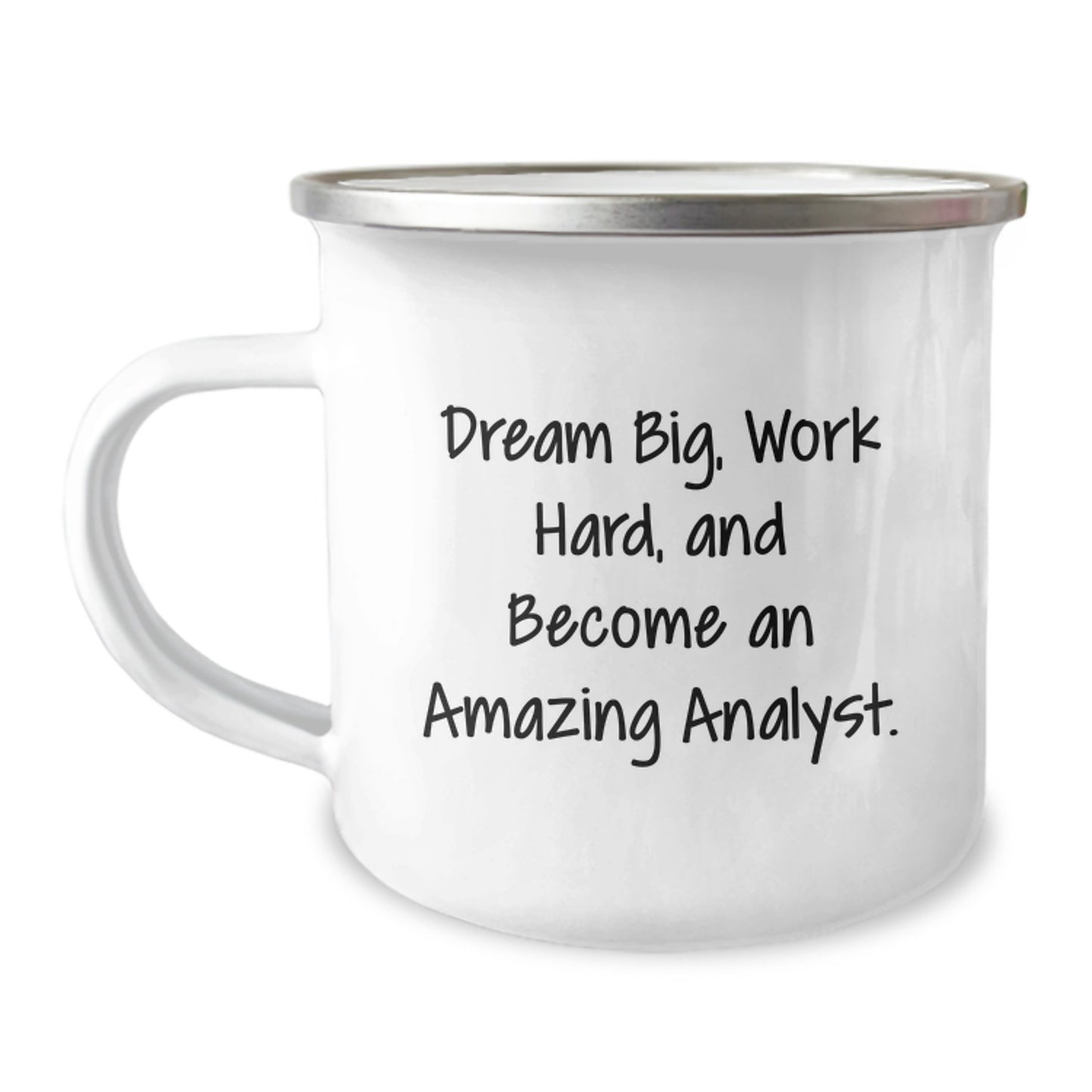 Dream Big Analyst Gifts for Men, Work Hard and Become Amazing Camping Mug, Funny Inspirational Quote, Birthday Unique Gifts from Friends, Coworkers or Family - Image 1