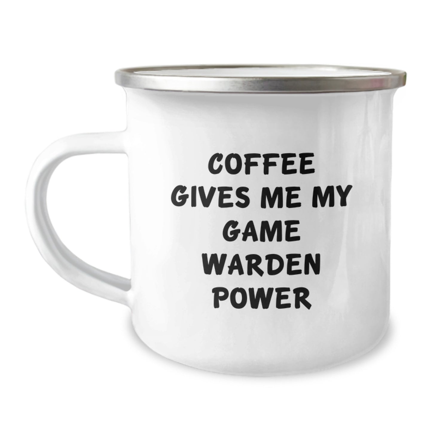 Funny Game Warden Camping Mug, Coffee Gives Me My Game Warden Power, Gifts from Friends for Game Warden Birthday Unique Gifts - Image 1
