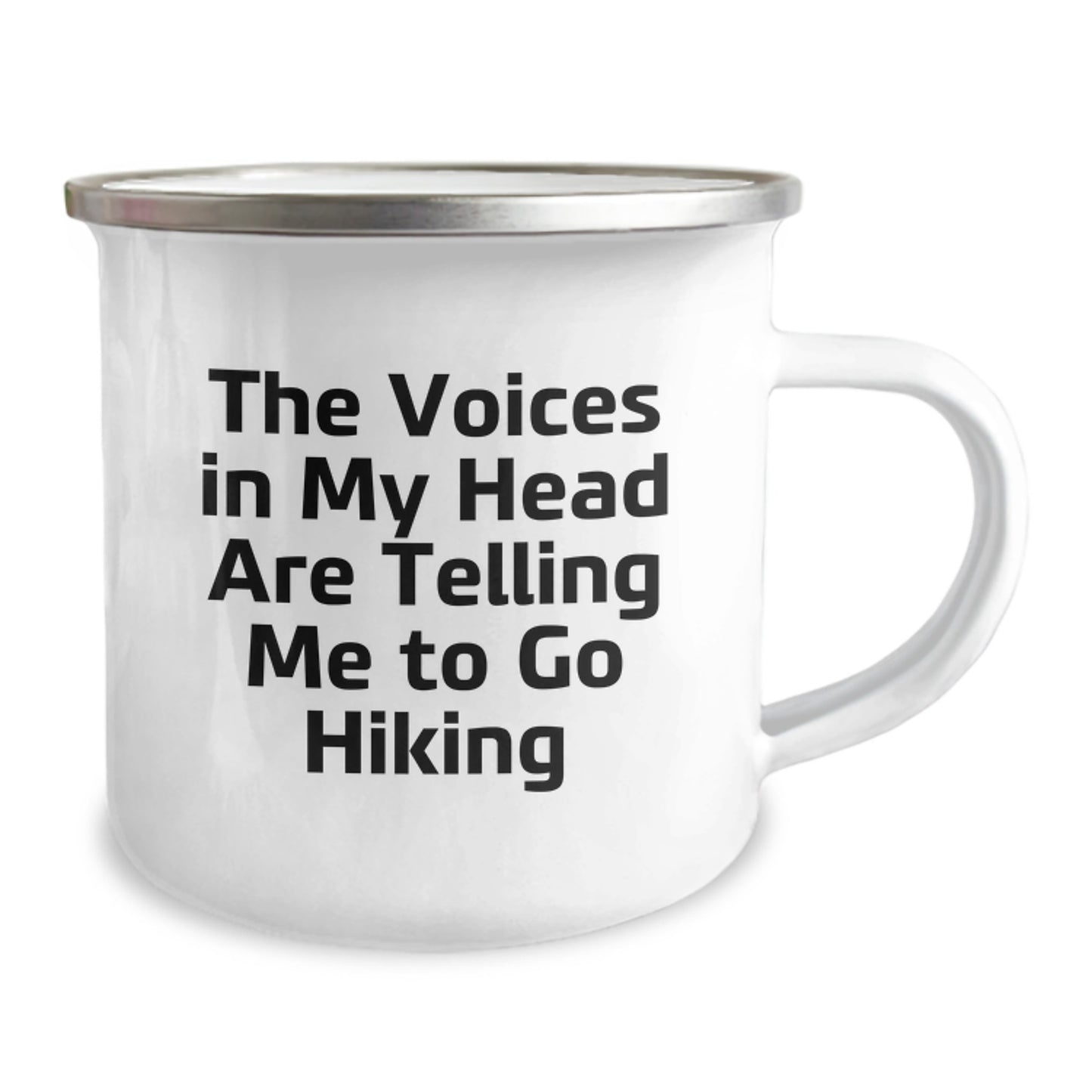 Funny Hiking Gifts for Men from Family, Unique Camping Mug for Hiking Enthusiasts, Inspirational Quote: 'The Voices In My Head Are Telling Me To Go Hiking' Graduation Unique Gifts - Image 2