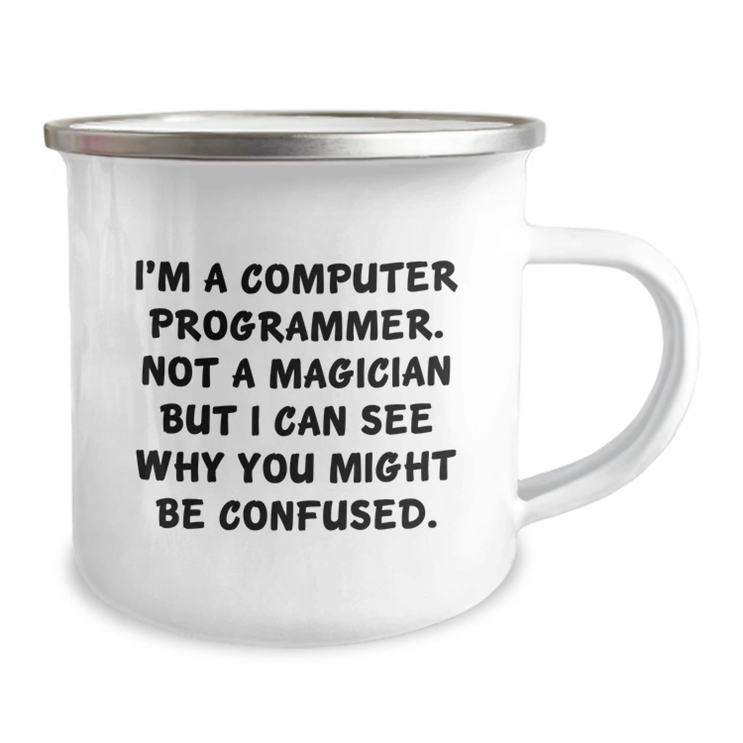 Computer Programmer Gifts from Friends for Men, Funny 'I'm Not a Magician' Camping Mug for Graduation - Image 2