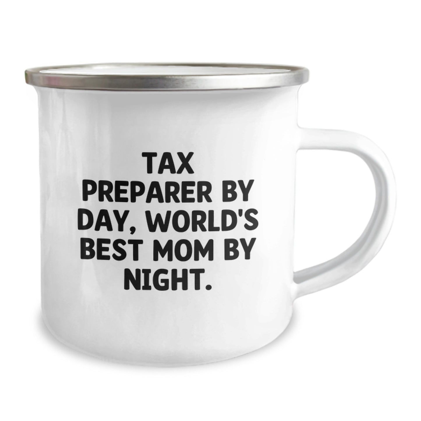 Tax Preparer Gifts from Mom, Funny Camping Mug for Graduation, 'Tax Preparer By Day, World's Best Mom By Night.' - Image 2