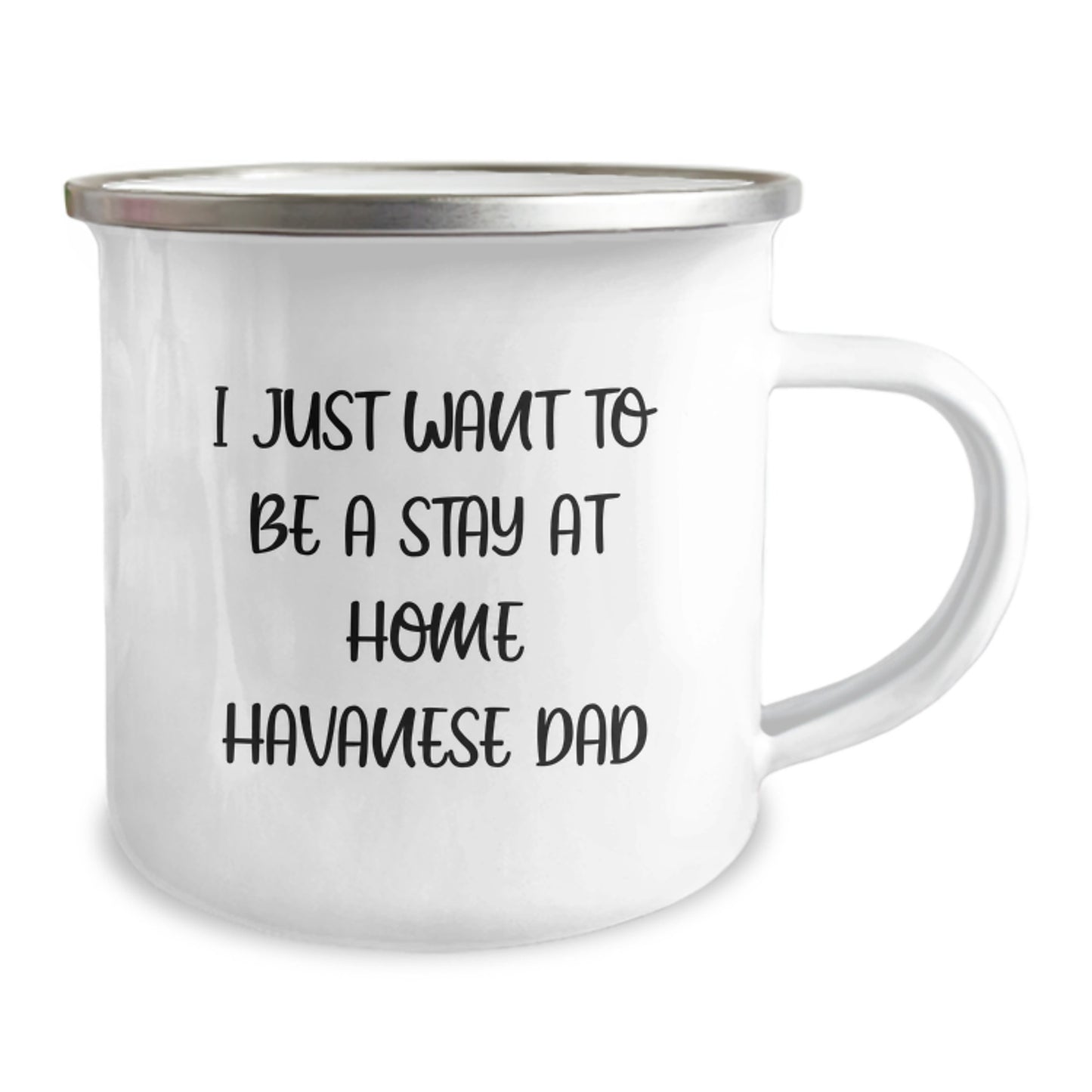 Funny Havanese Dog Dad Gifts from Men to Havanese Dog Lovers for Graduation Unique Gifts I Just Want To Be A Stay At Home Havanese Dad Camping Mug - Image 2
