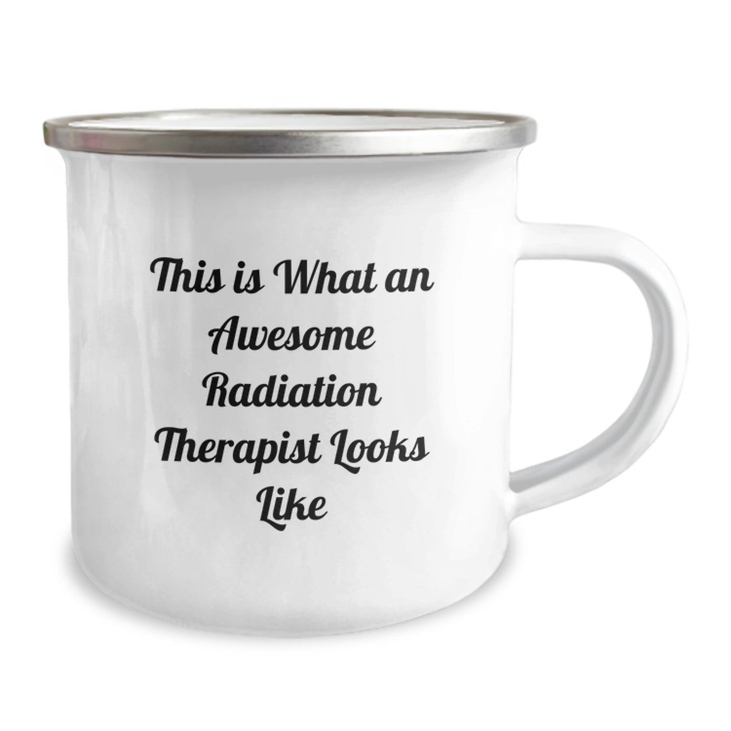 Funny Radiation Therapist Gifts from Friends for Men's Birthday Unique Camping Mugs with This Is What An Awesome Radiation Therapist Looks Like Quote - Image 2