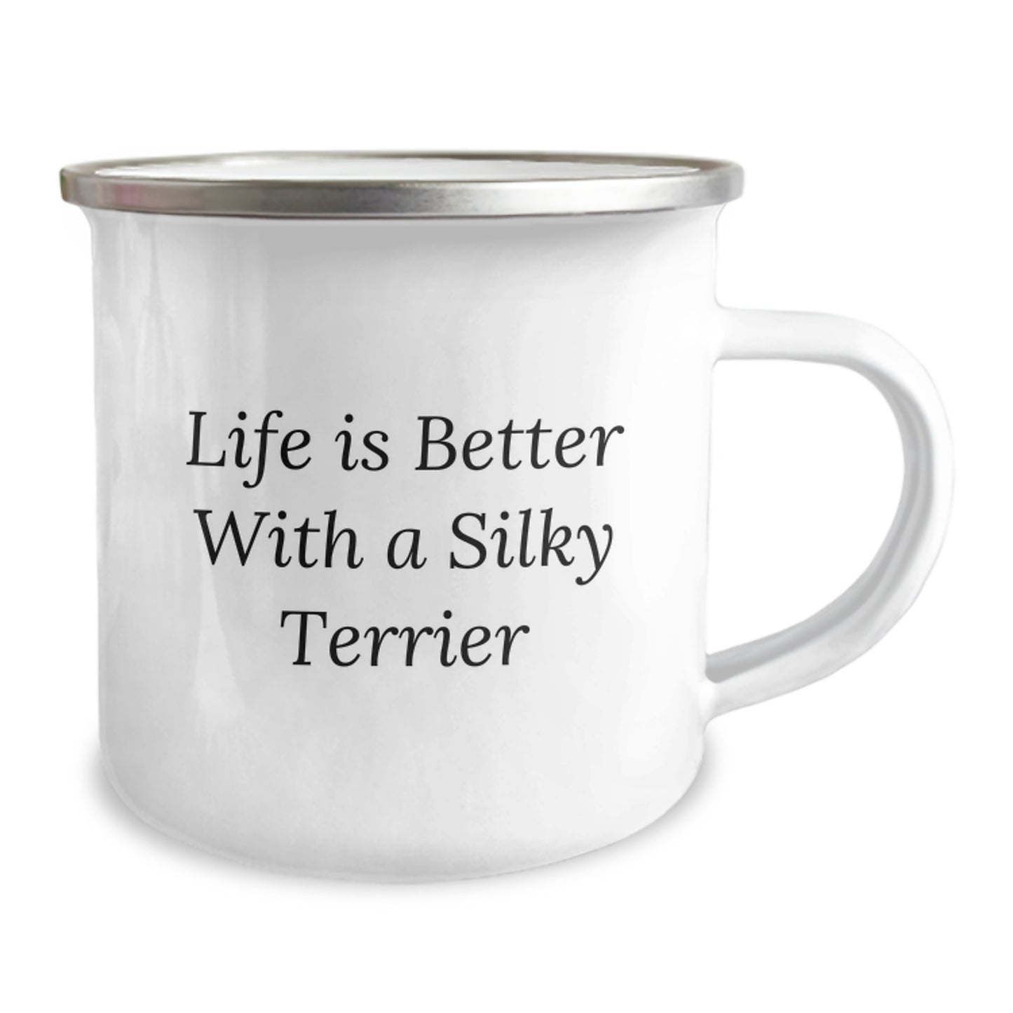 Silky Terrier Dog Lover Gifts from Friends for Birthday - Camping Mug, 'Life Is Better With A Silky Terrier', Unique Gift for Silky Terrier Dog Enthusiasts, Men, Women, Family - Image 2