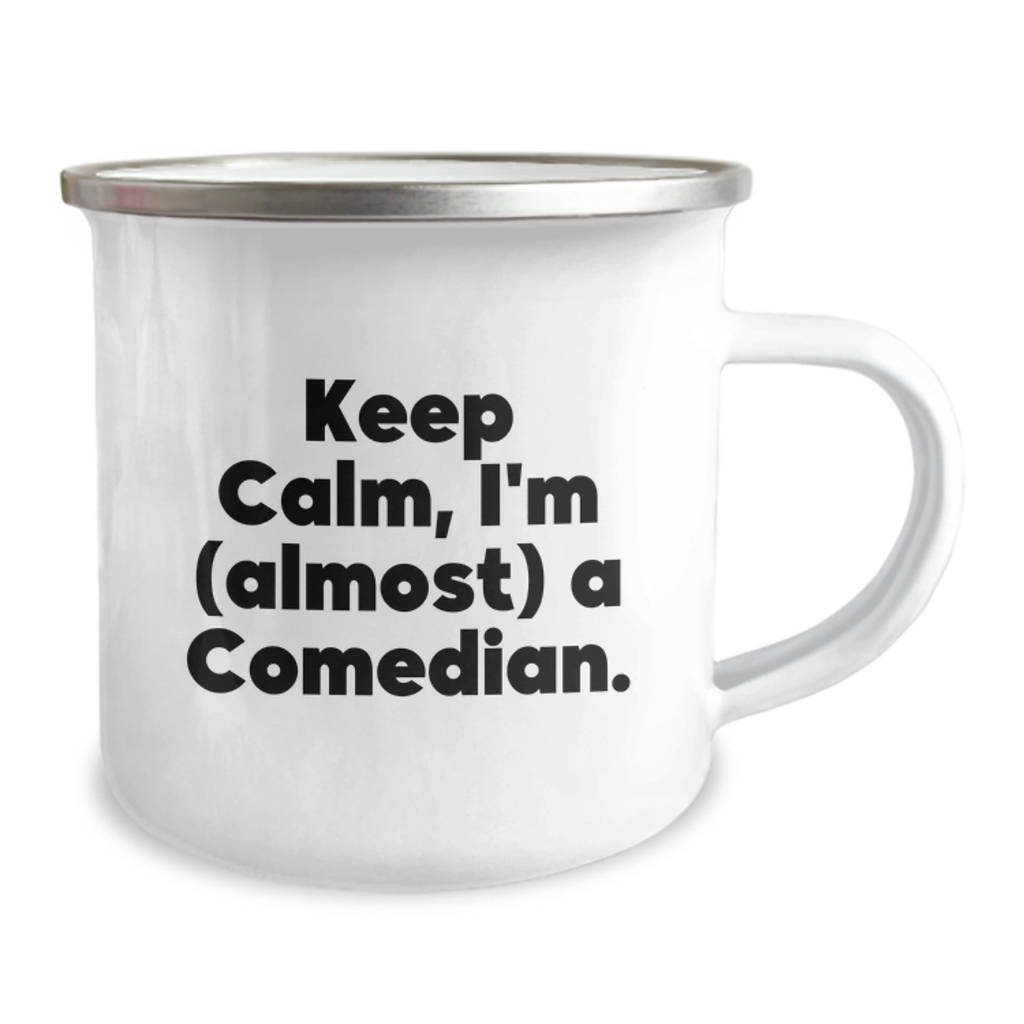 Funny Comedian Gifts from Friends, Comedian Camping Mug, Keep Calm I'm Almost a Comedian, Unique Graduation Gifts for Men - Image 2