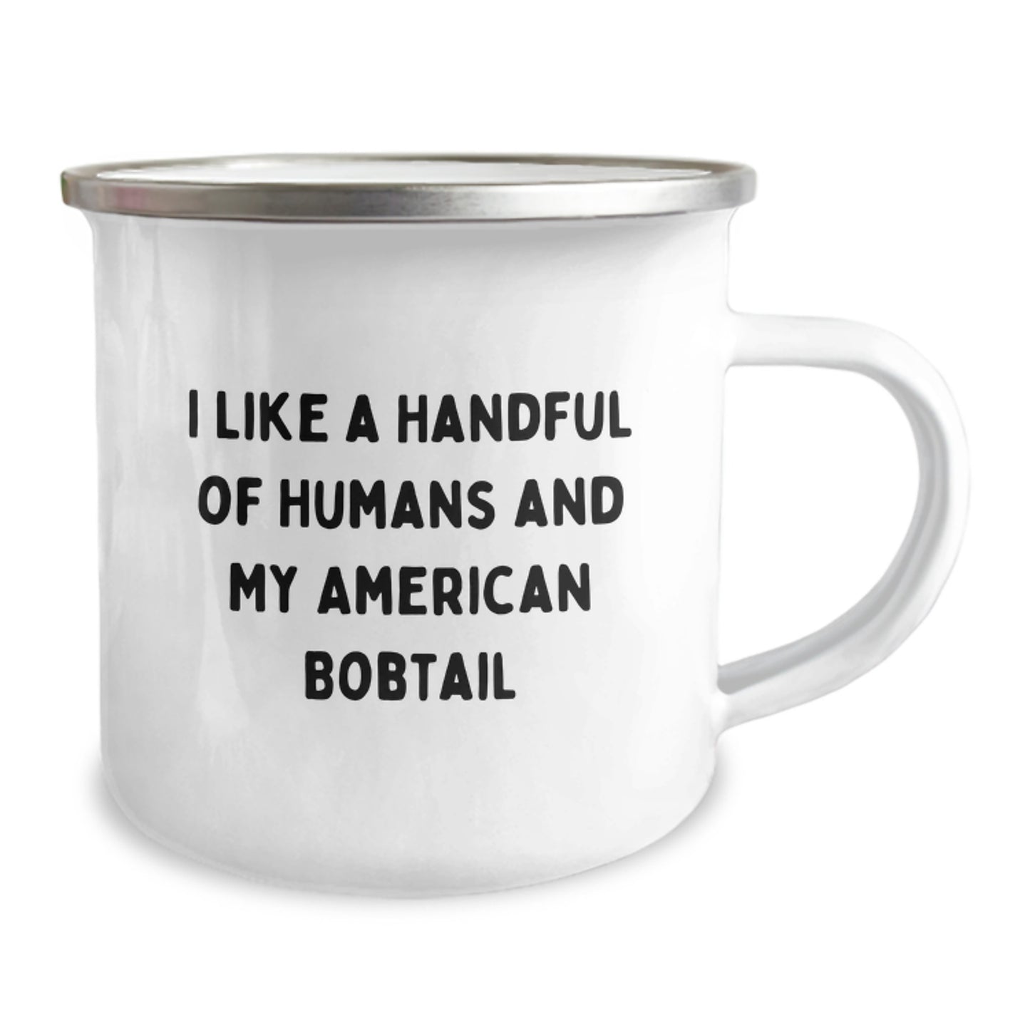 Funny American Bobtail Cat Lovers Gifts From Men to Family, Gifts for American Bobtail Cat Friends, I Like A Handful Of Humans And My American Bobtail, Birthday Unique Mugs - Image 2