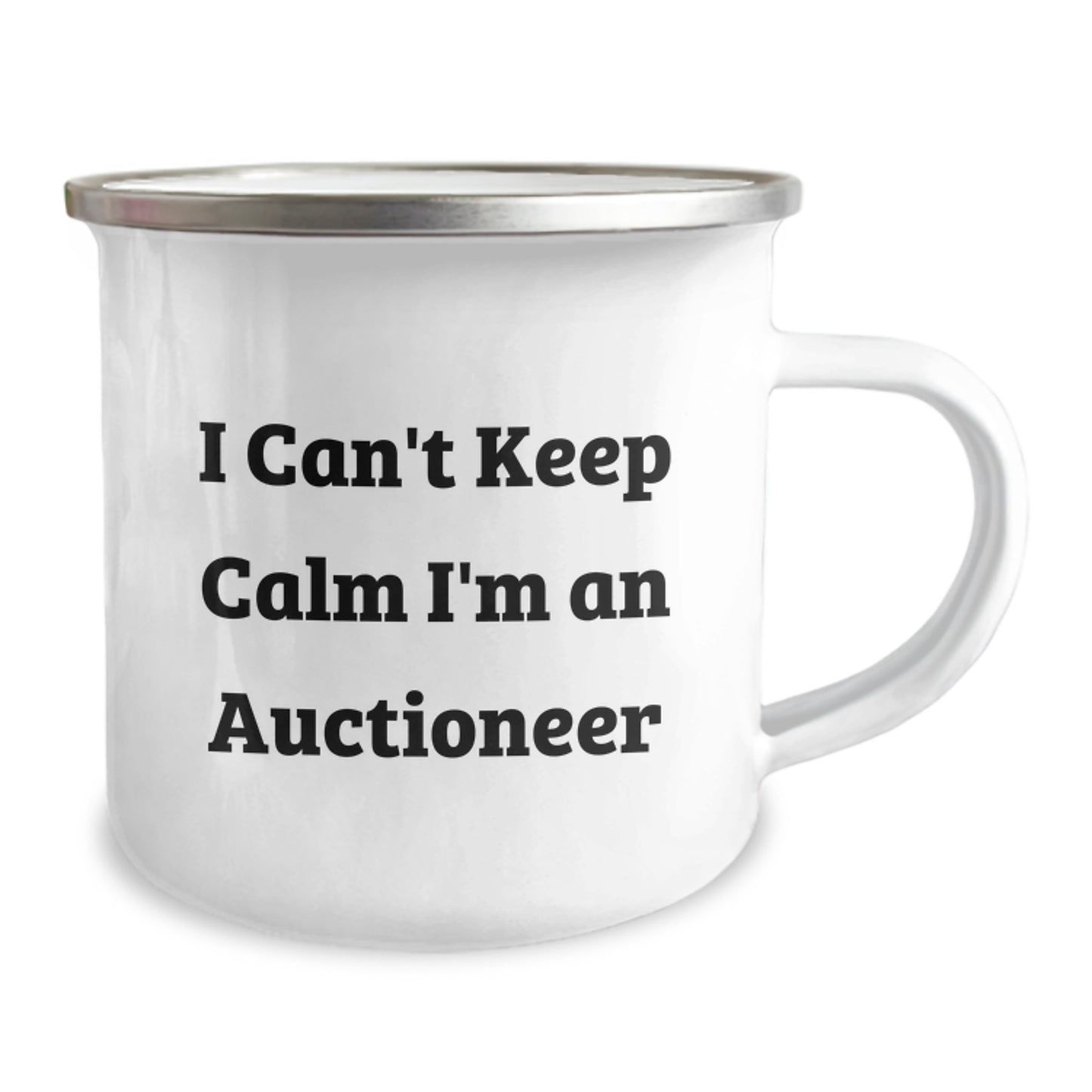 Funny Auctioneer Gifts for Men, Women, or Friends - I Can't Keep Calm I'm An Auctioneer Camping Mug, Graduation Unique Gifts from Family and Coworkers - Image 2