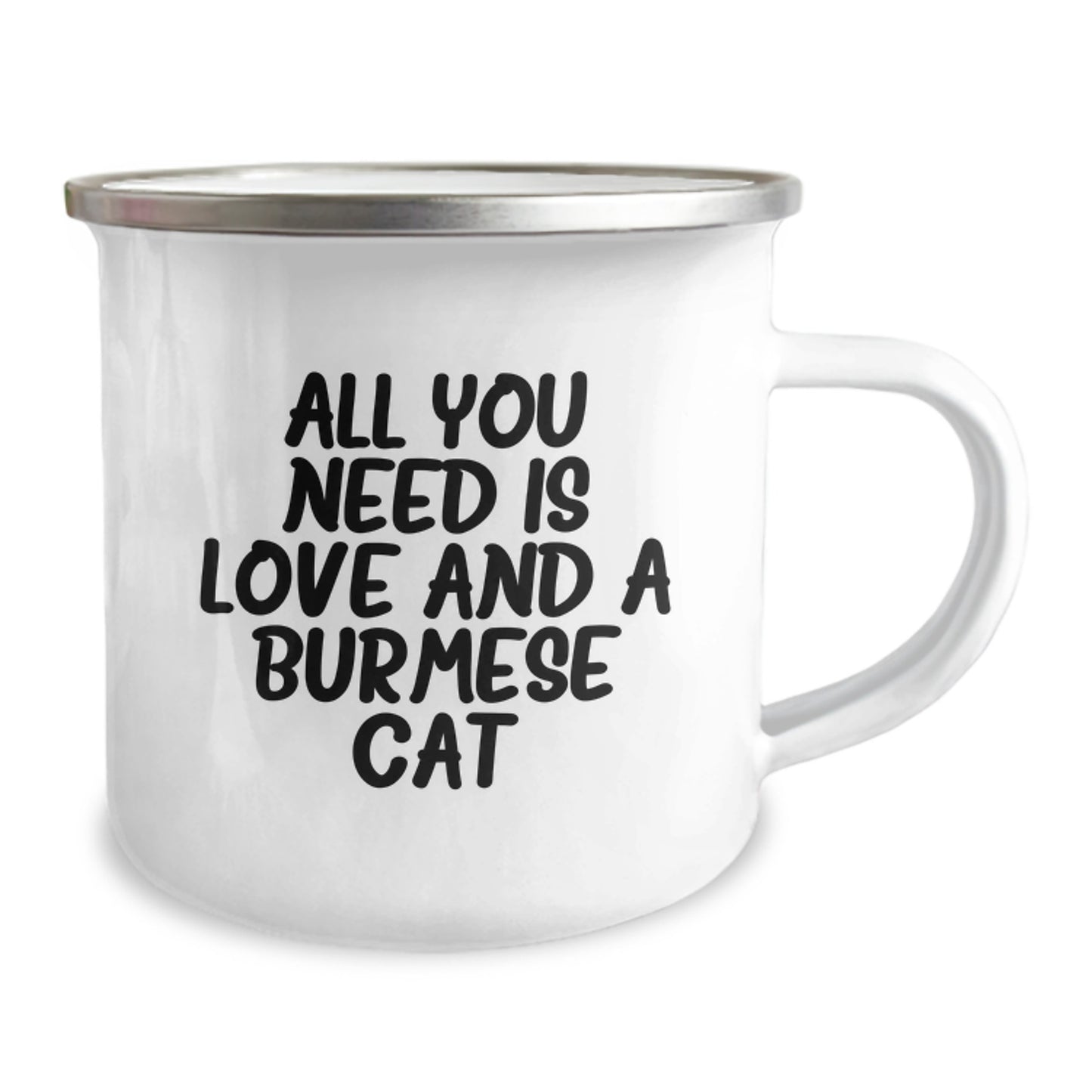 Funny Burmese Cat Lovers Gifts from Friends and Family on Birthday - All You Need Is Love And A Burmese Cat Camping Mug - Image 2