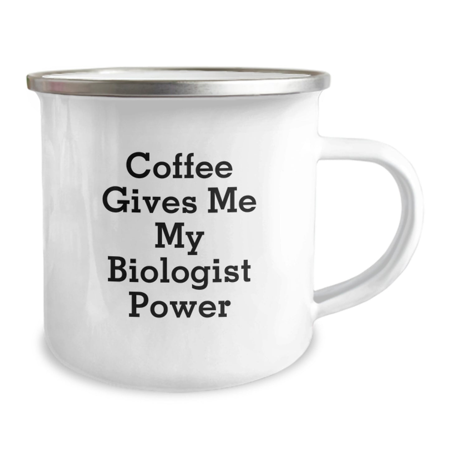 Funny Biologist Gifts for Her - Birthday Unique Gifts from Friends to Biologist Women - 'Coffee Gives Me My Biologist Power' Camping Mug - Image 2