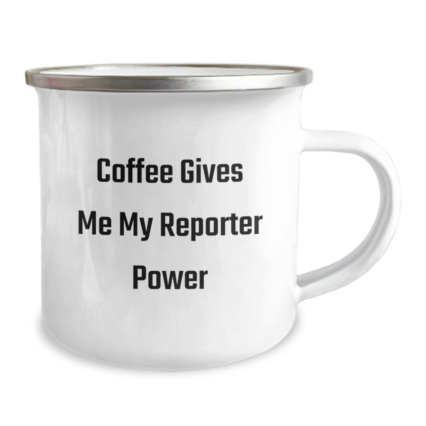 Coffee Fuel Reporter Gifts from Friends for Birthday - Funny Camping Mug, 12 oz Capacity, Stainless Steel with Enamel Finish - Image 2