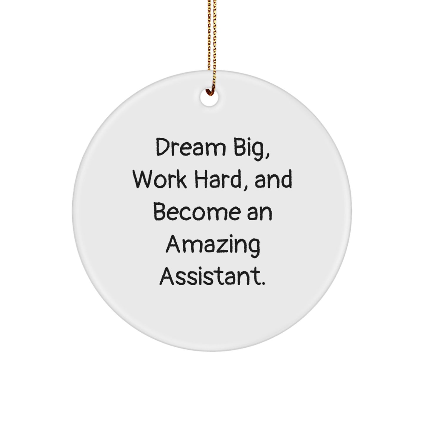 Dream Big, Work Hard, Amazing Assistant Circle Ornament Gifts from Men to Friends, Coworkers, Family, and More - Image 1