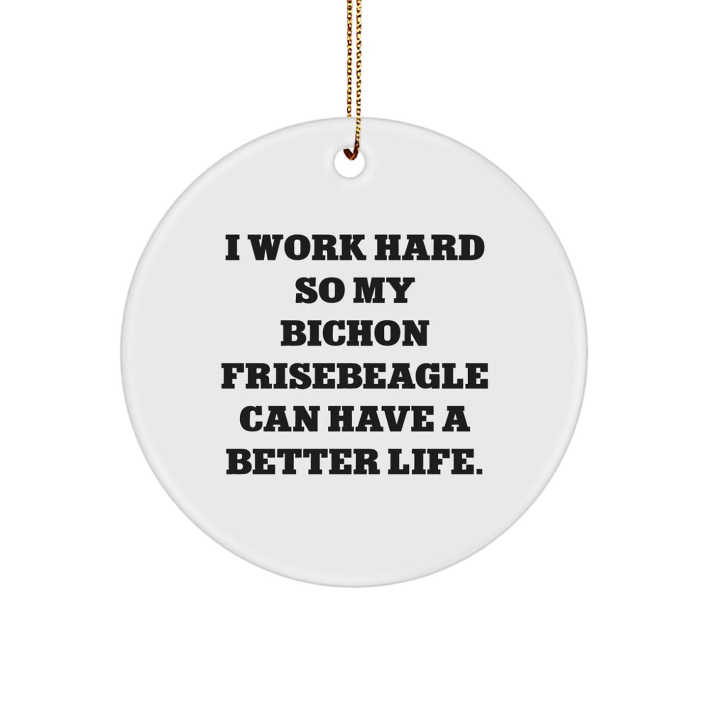 Bichon Frise Dog Lovers Gifts from Men to Friends, Funny Circle Ornament for Christmas Unique Gifts - Image 1