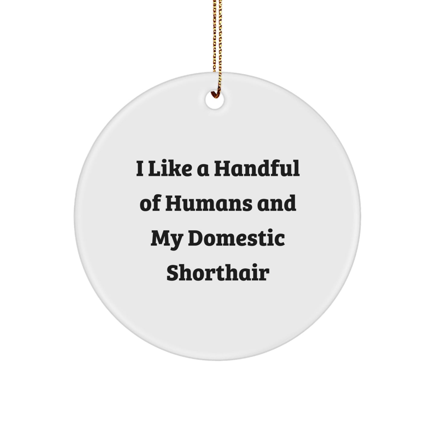 Domestic Shorthair Cat Gifts, Funny Quote Ornaments, Circle Shape, White, Gifts from Friends, Gifts for Men, Women, Family, Christmas Unique Gifts - Image 1