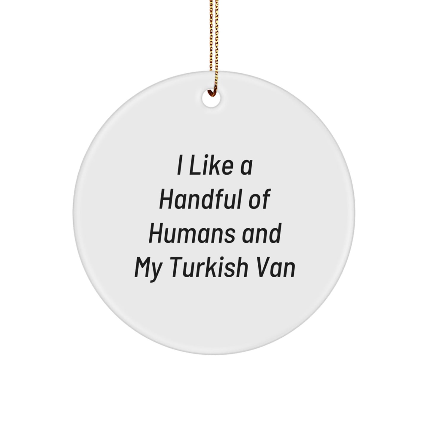 Funny Turkish Van Cat Lover Gifts from Friends - Circle Ornament for Christmas - Image 1