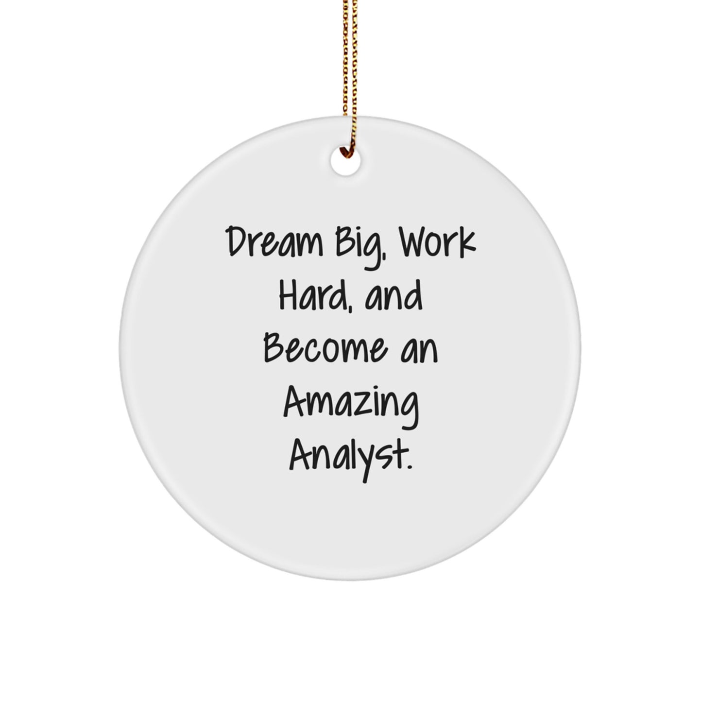Inspirational Analyst Gifts from Friends - Dream Big, Work Hard, And Become Amazing - Christmas Circle Ornament for Men, Women, Family - Image 1