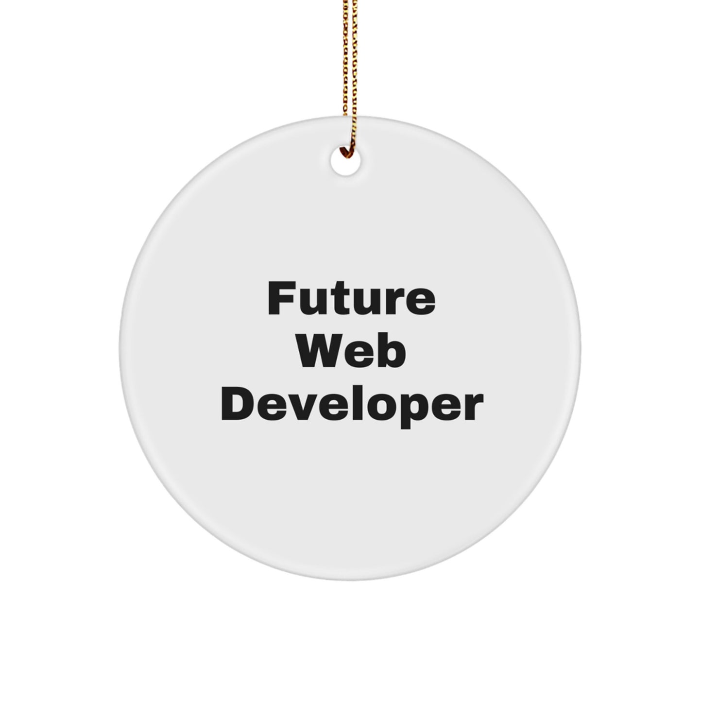 Funny Future Web Developer Circle Ornament Gifts from Friends, Web Developer Unique Christmas Unique Gift for Web Developers by Friends - Inspirational Quote - Image 1