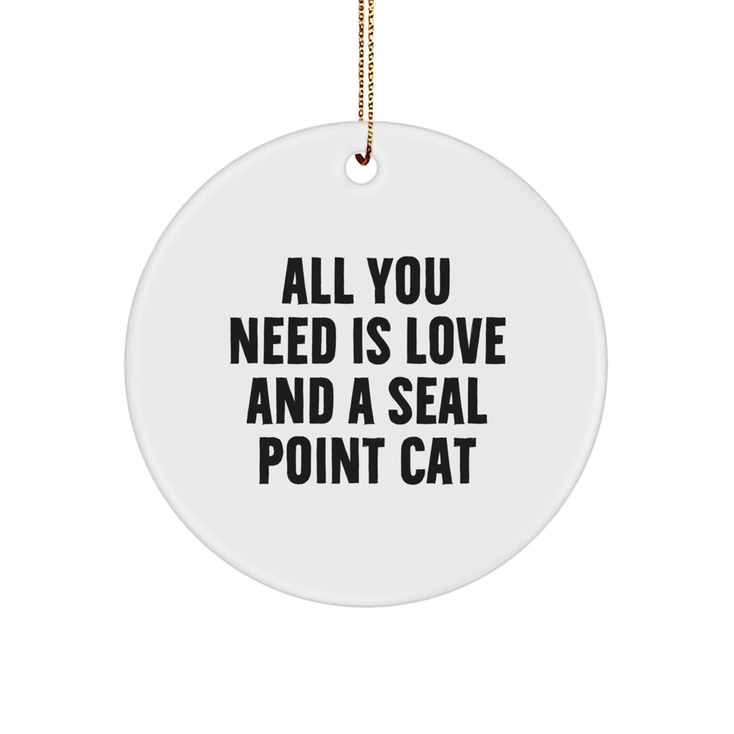 Seal Point Cat Love Circle Ornament, Gifts from Family, Friends, or Coworkers for Seal Point Cat Lovers, Christmas Unique Gifts - Image 1
