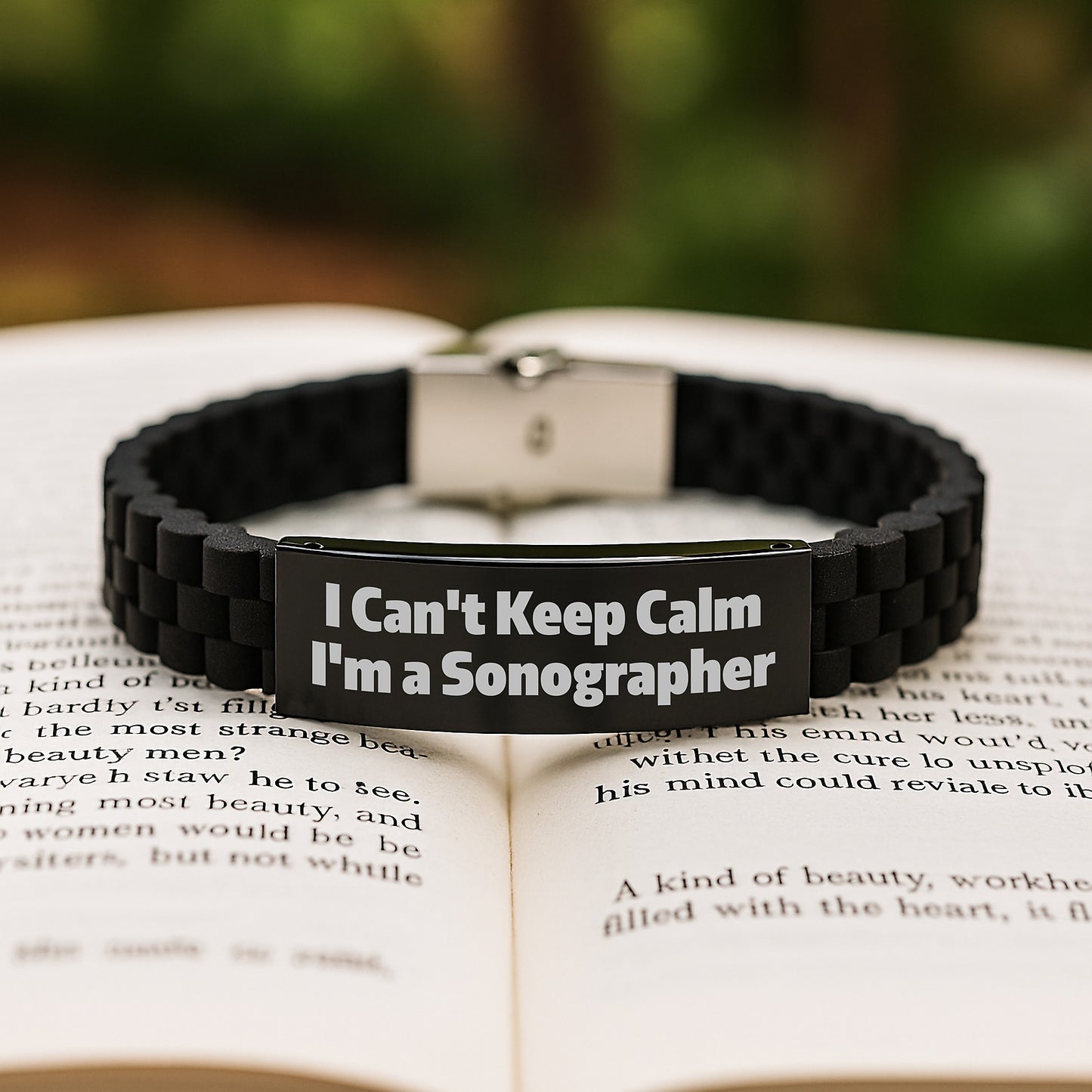 Funny Sonographer Gifts from Friends for Graduation Unique Gifts 'I Can't Keep Calm I'm A Sonographer' Glide lock Clasp Bracelet - Image 2