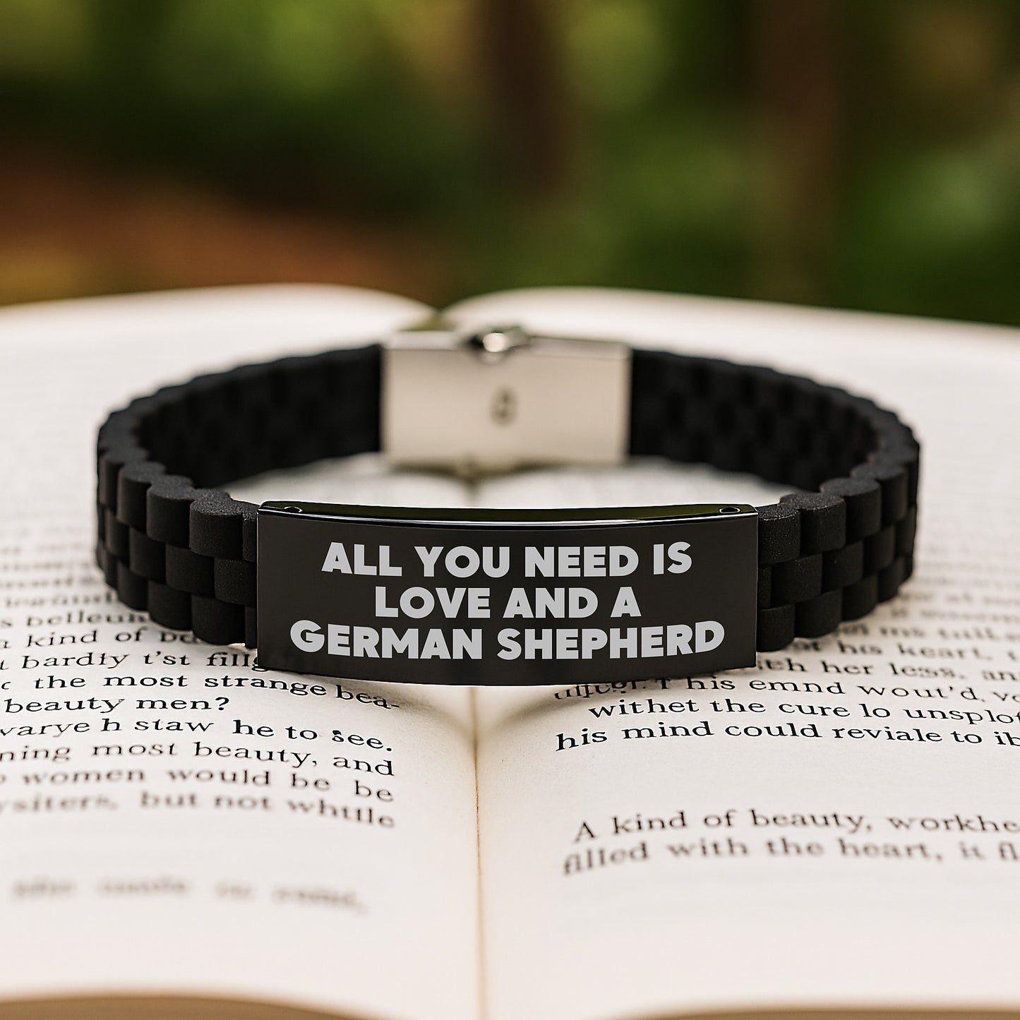 Funny German Shepherd Dog Gifts for Men from All You Need Is Love And A German Shepherd Glide lock Clasp Black Birthday Unique Gifts - Image 2
