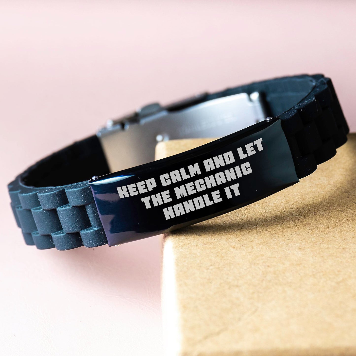 Funny Mechanic Gifts for Men or Women, Keep Calm and Let the Mechanic Handle It Glide lock Clasp Bracelet, Unique Graduation Gifts from Friends or Family - Image 3