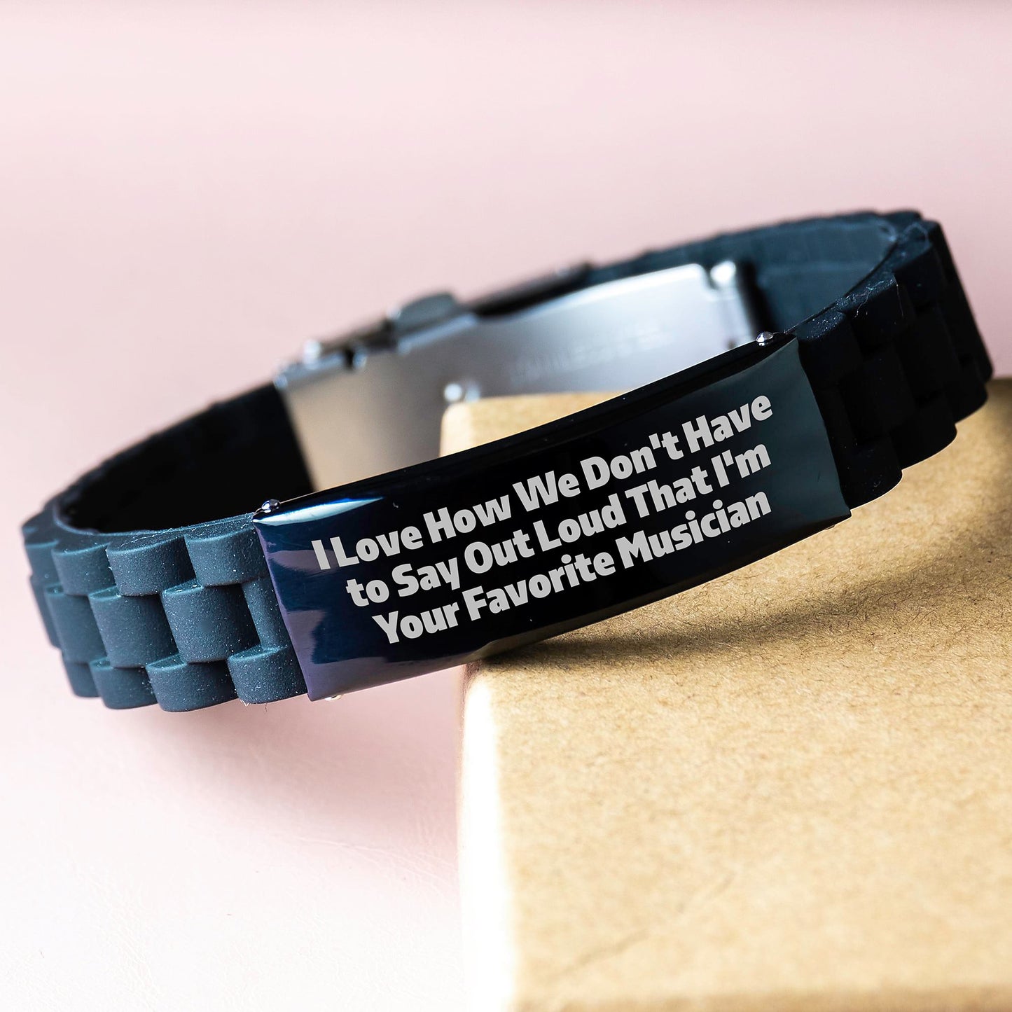 Funny Musician Quote Glide lock Clasp Black Stainless Steel Gift for Musician Friends, Inspirational Gifts from Friends and Family, Unique Graduation Gifts - Image 3